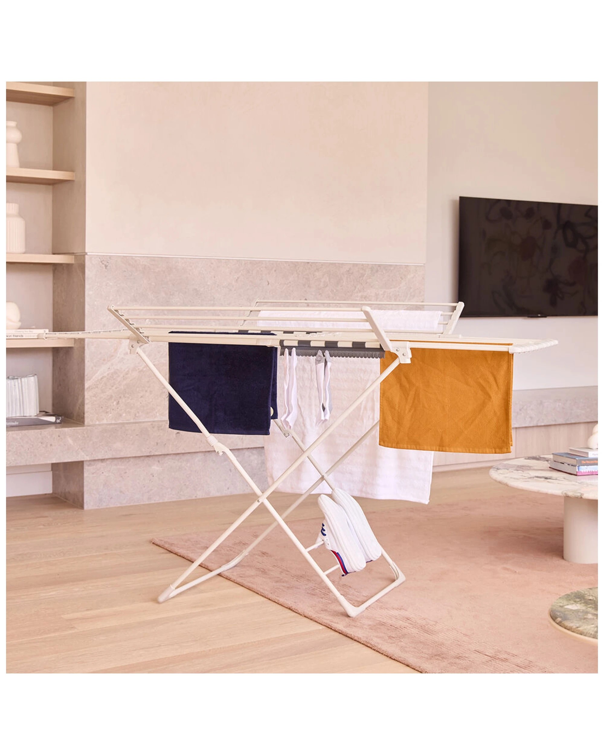 9 Hills Clothes Airer 4 Wing Extendable 22m Clothes Dryer With Shoe Holders
 - white, 9 of 9
