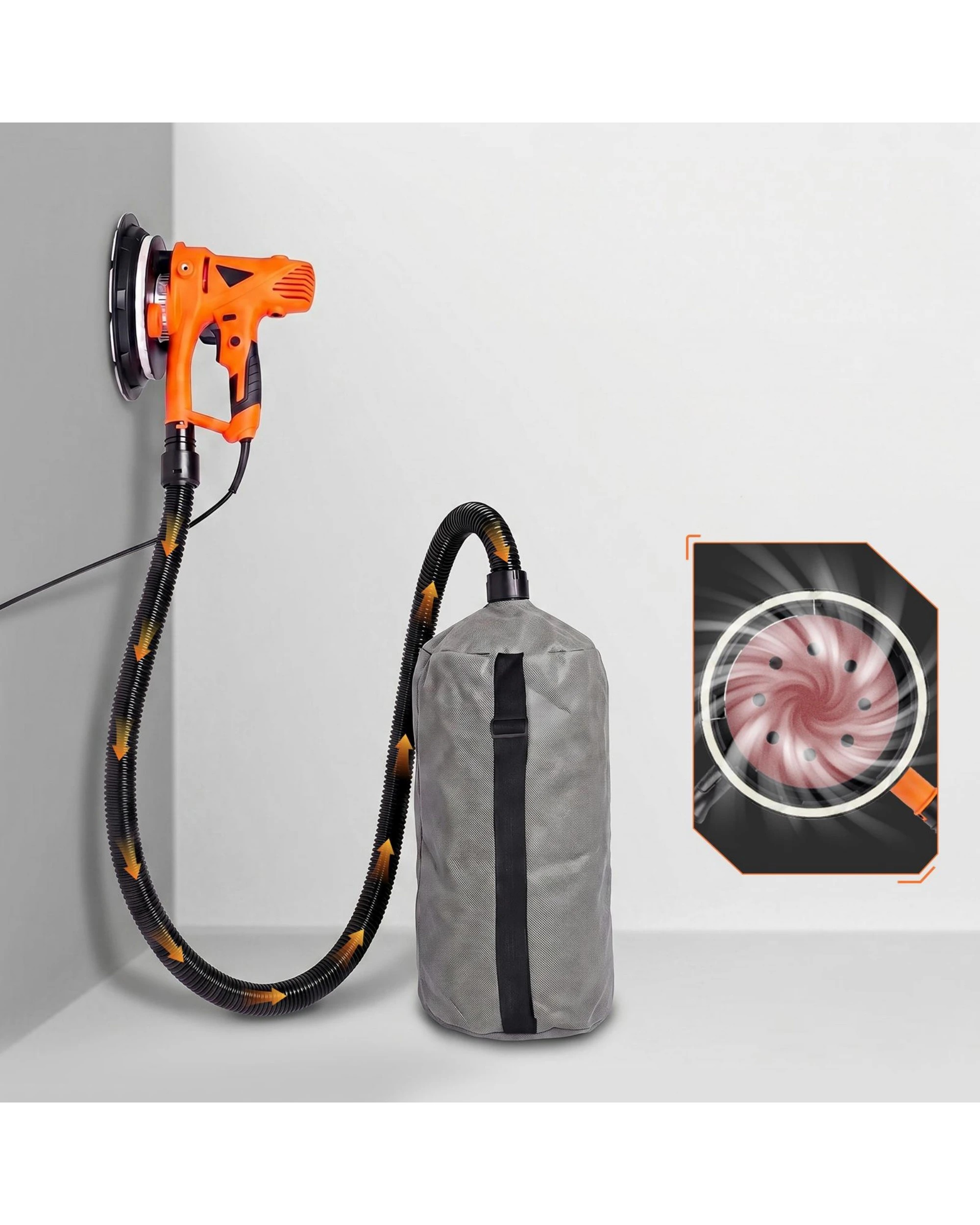 6 Advwin Handheld Drywall Sander 950W 1200-2500RPM
 12 Sanding Discs 5 Level Speed - Orange, 6 of 9
