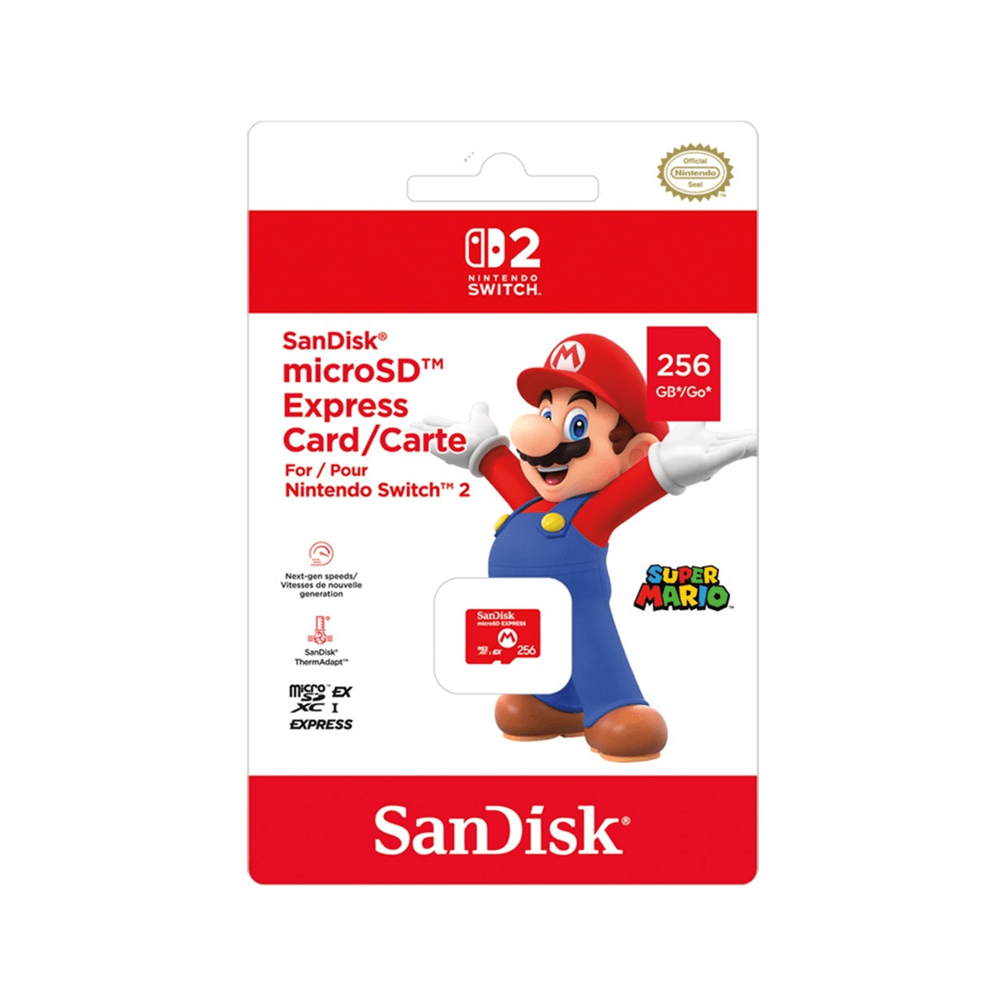 1 Nintendo Switch 2 Sandisk MicroSD 256GB Express Card, 1 of 1