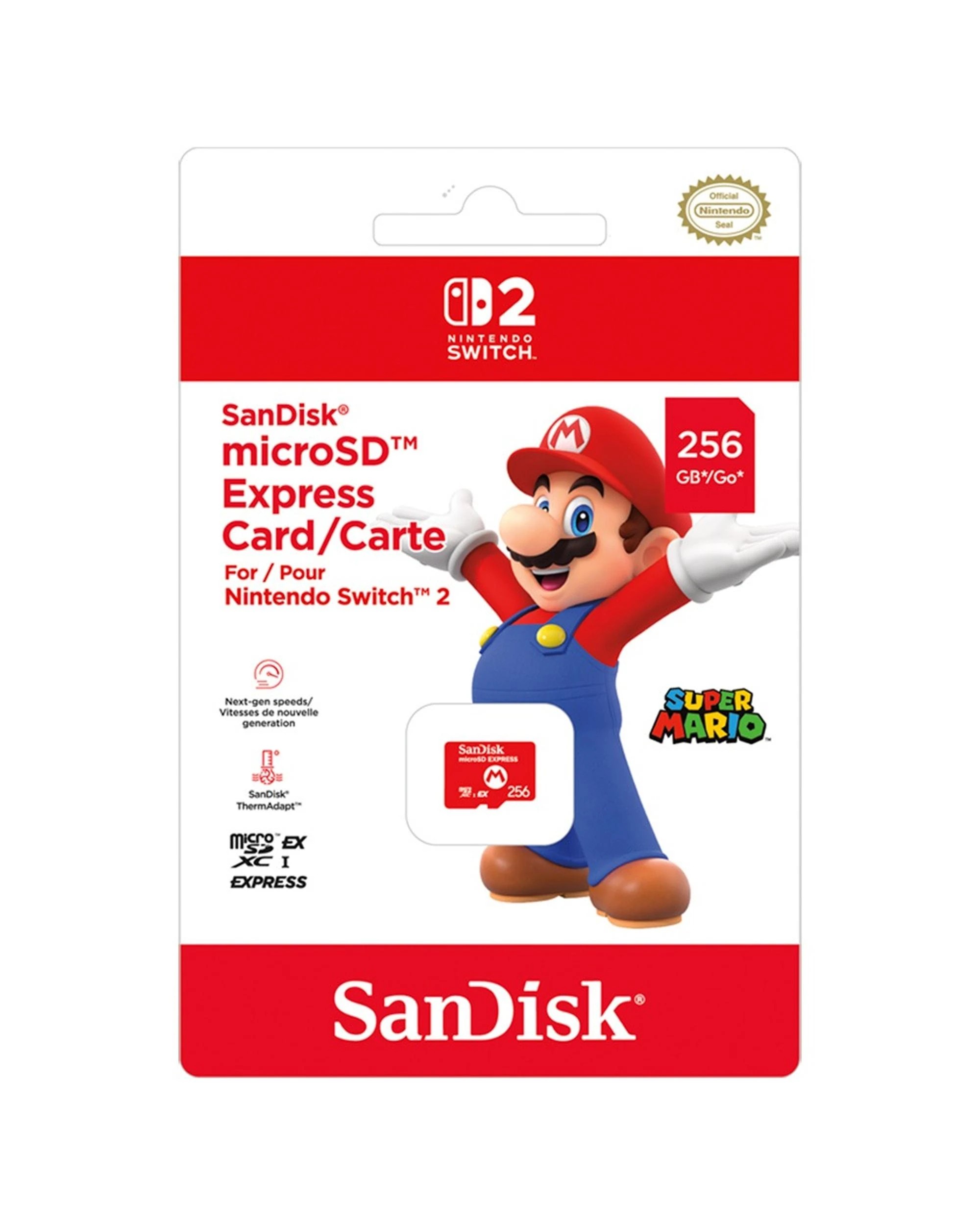 1 Nintendo Switch 2 Sandisk MicroSD 256GB Express Card, 1 of 1