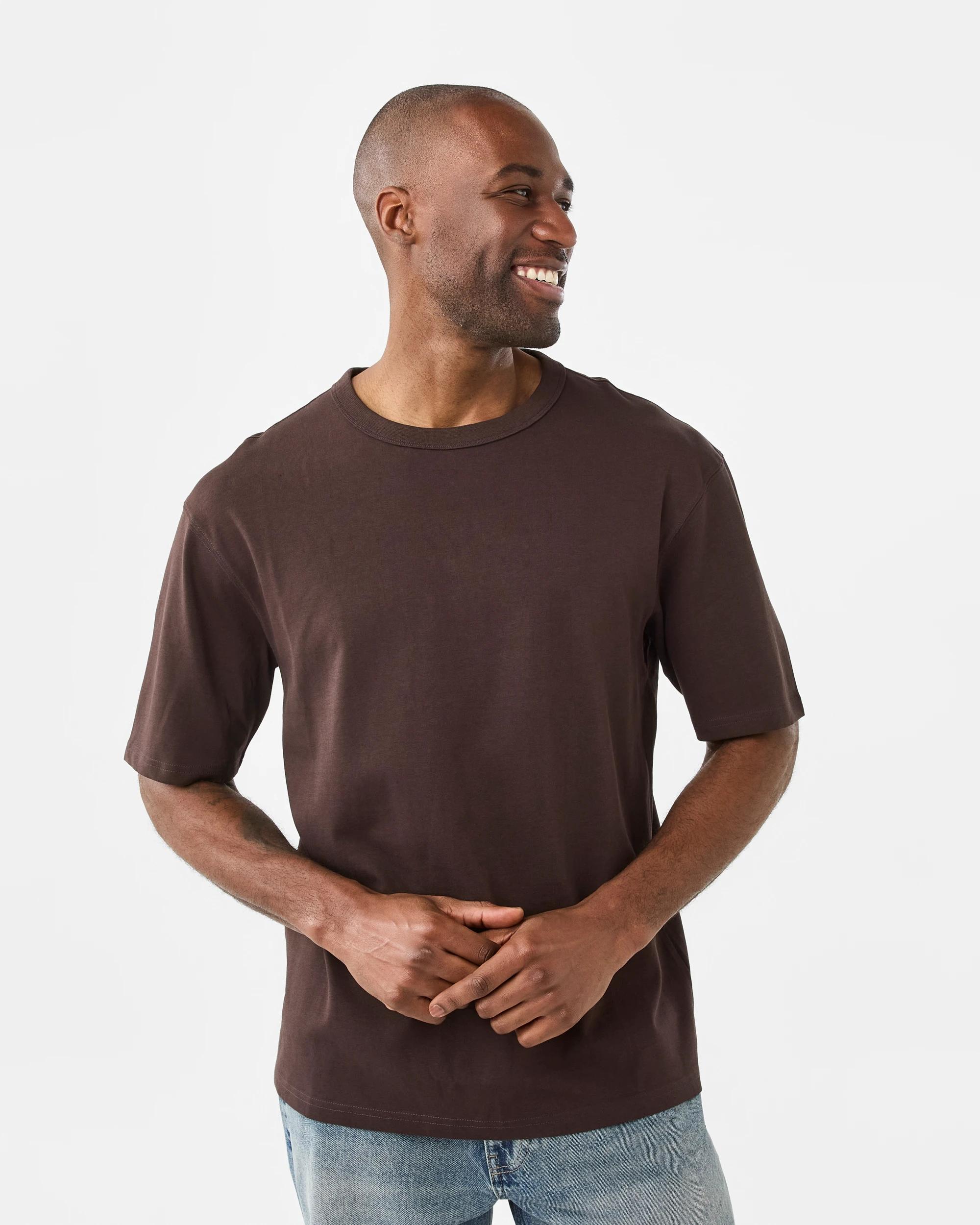 1 Oversized Heavyweight T-shirt Brn Java, 1 of 5