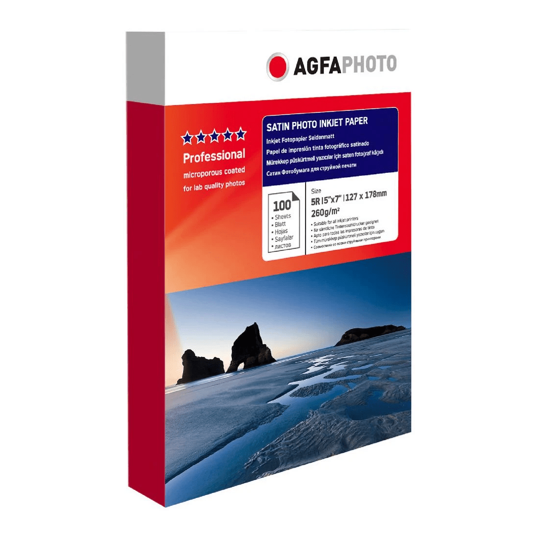 1 AGFA 5 x 7" Satin Photo Paper Inkjet 260gsm 100 Pack, 1 of 1