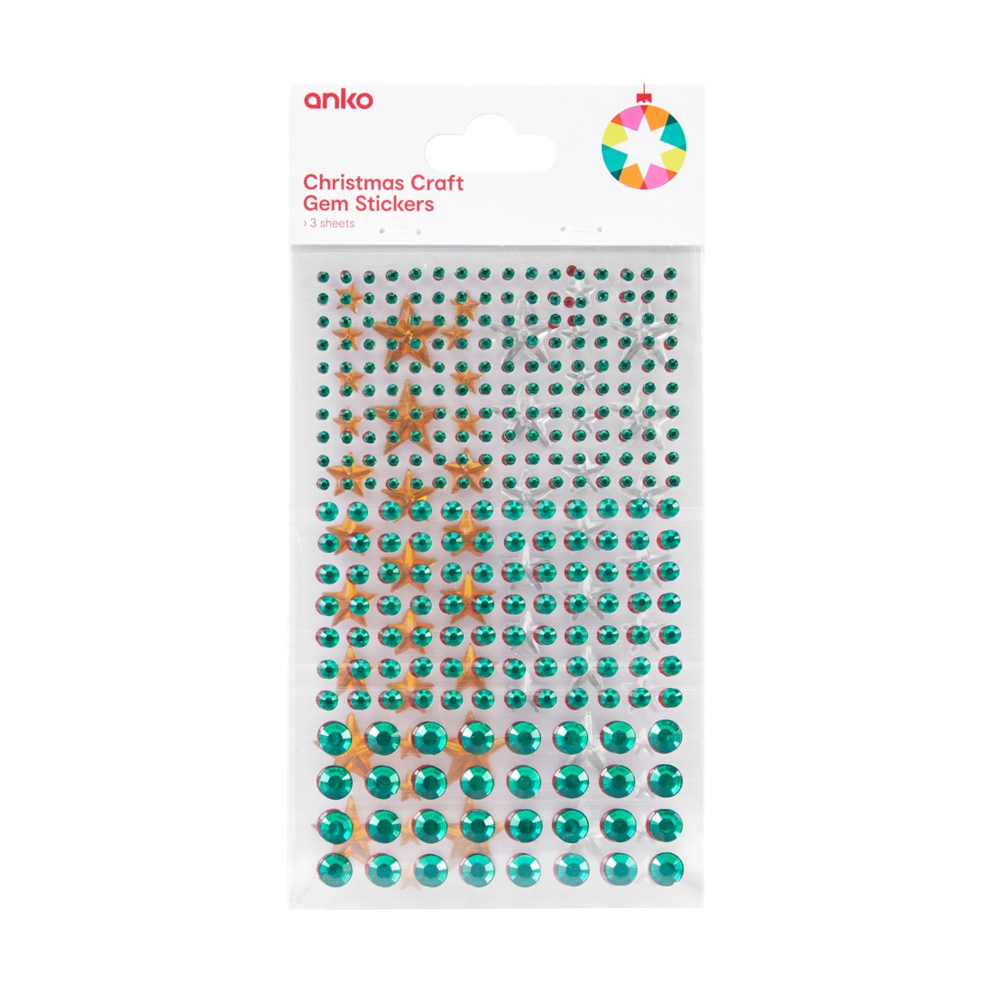 1 Christmas Craft Gem Stickers 3 Pack, 1 of 3