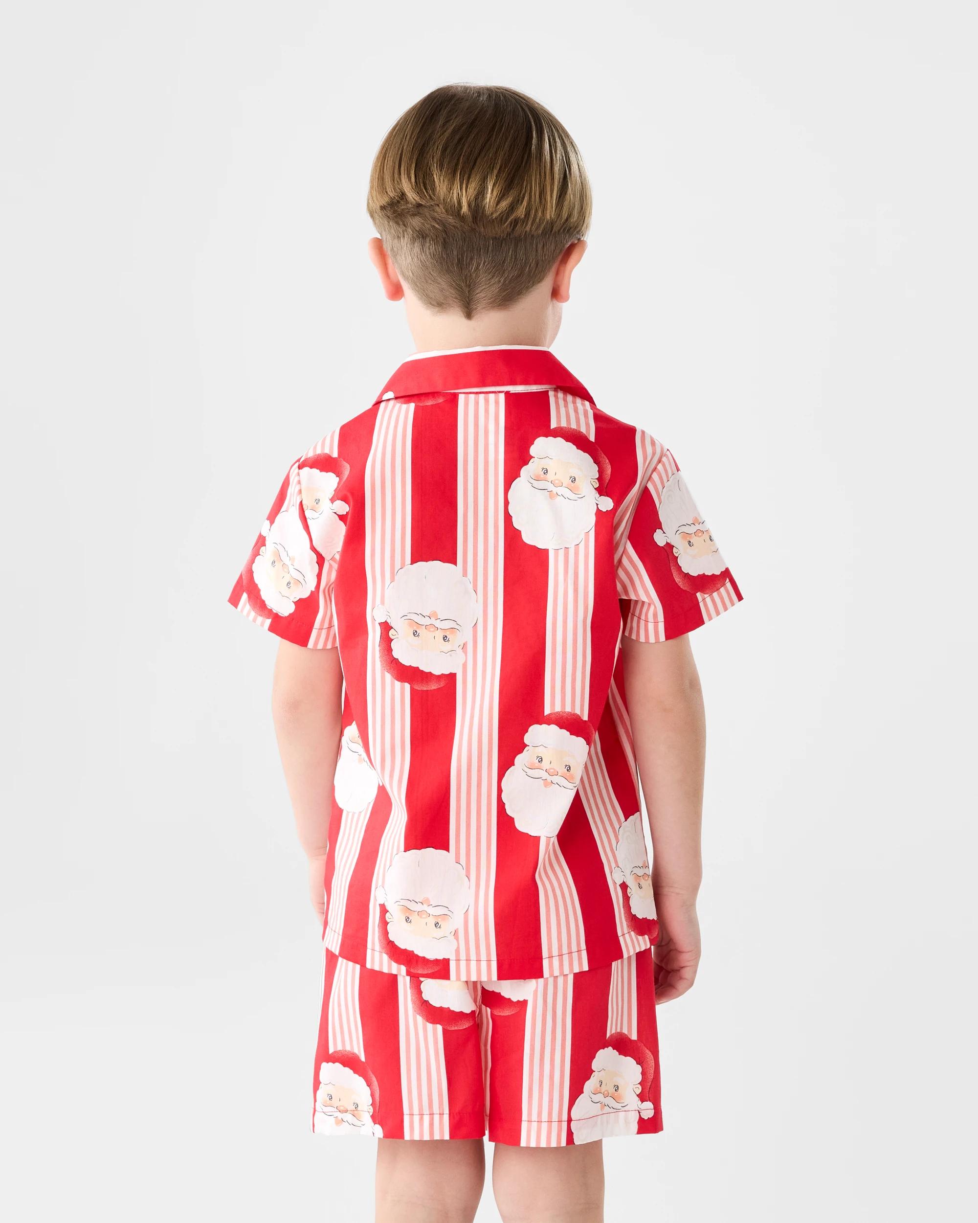 3 Family Matching Christmas Santa Stripes Younger Kids Pyjama Set Santa Face, 3 of 10