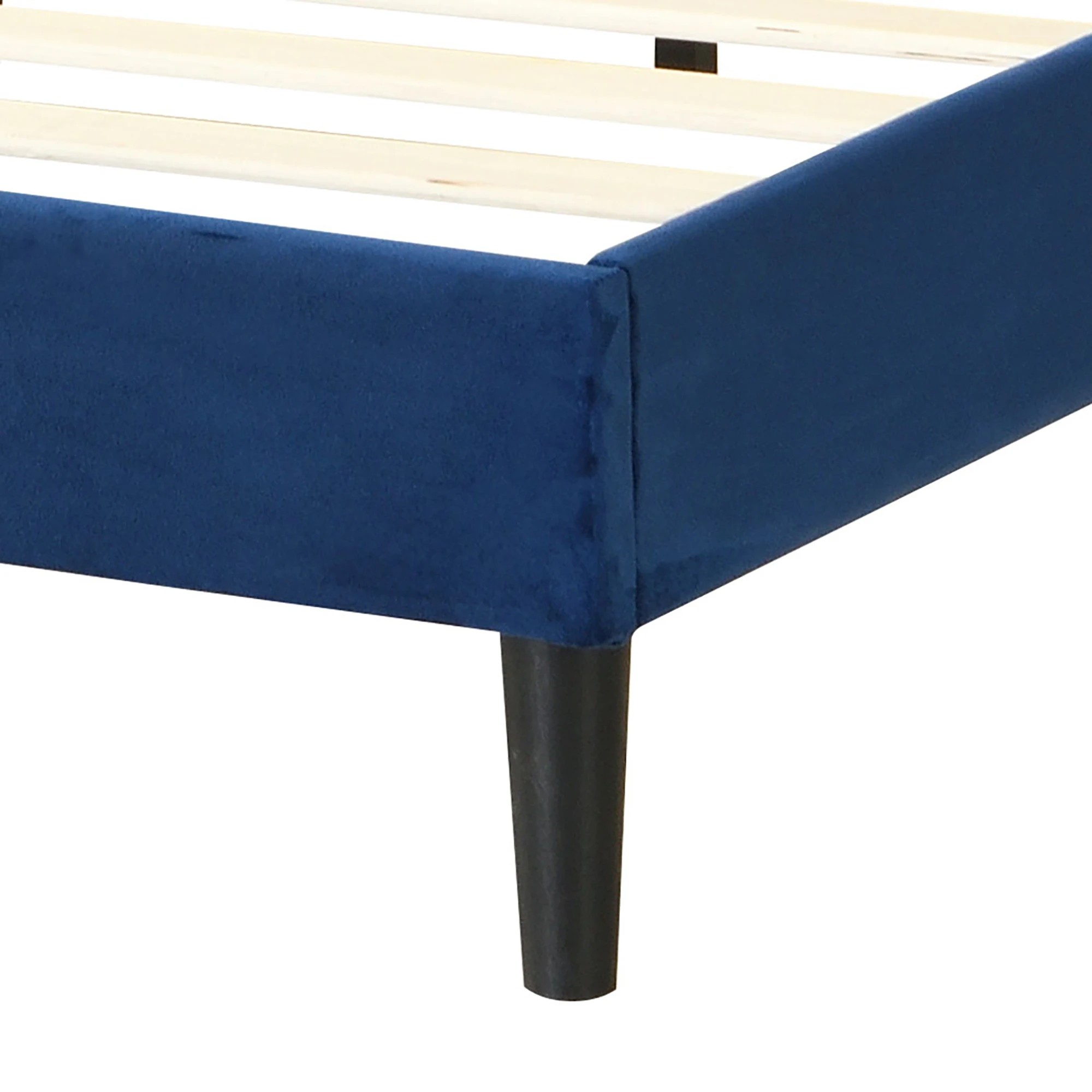 6 Levede Queen Bed Frame Velvet - Blue, 6 of 6