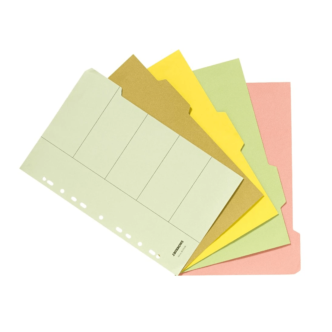 2 J.Burrows Foolscap 5 Tab Dividers Pastel, 2 of 3