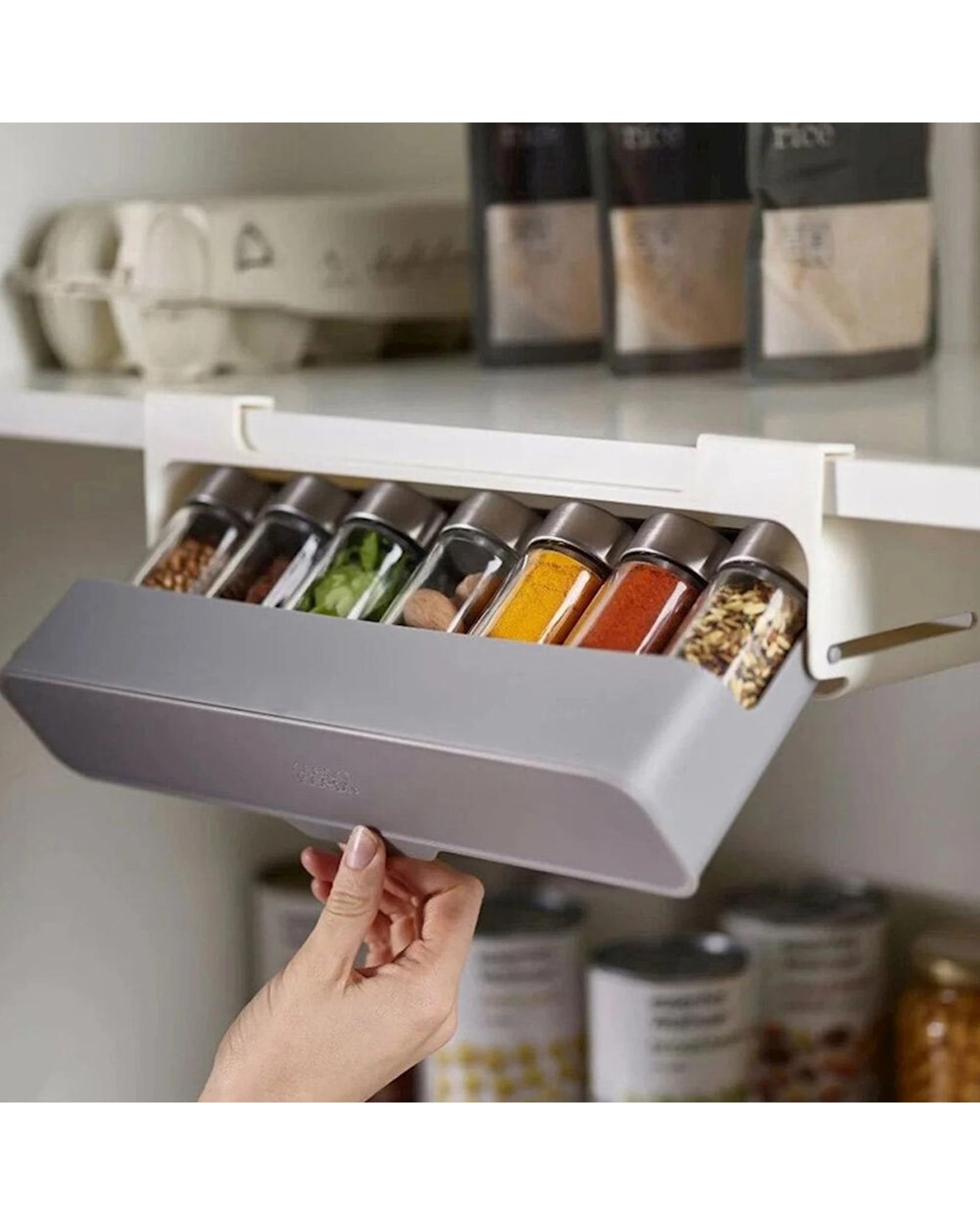 5 Joseph Joseph Cupboard Store Under-Shelf Spice Rack - Grey, 5 of 6