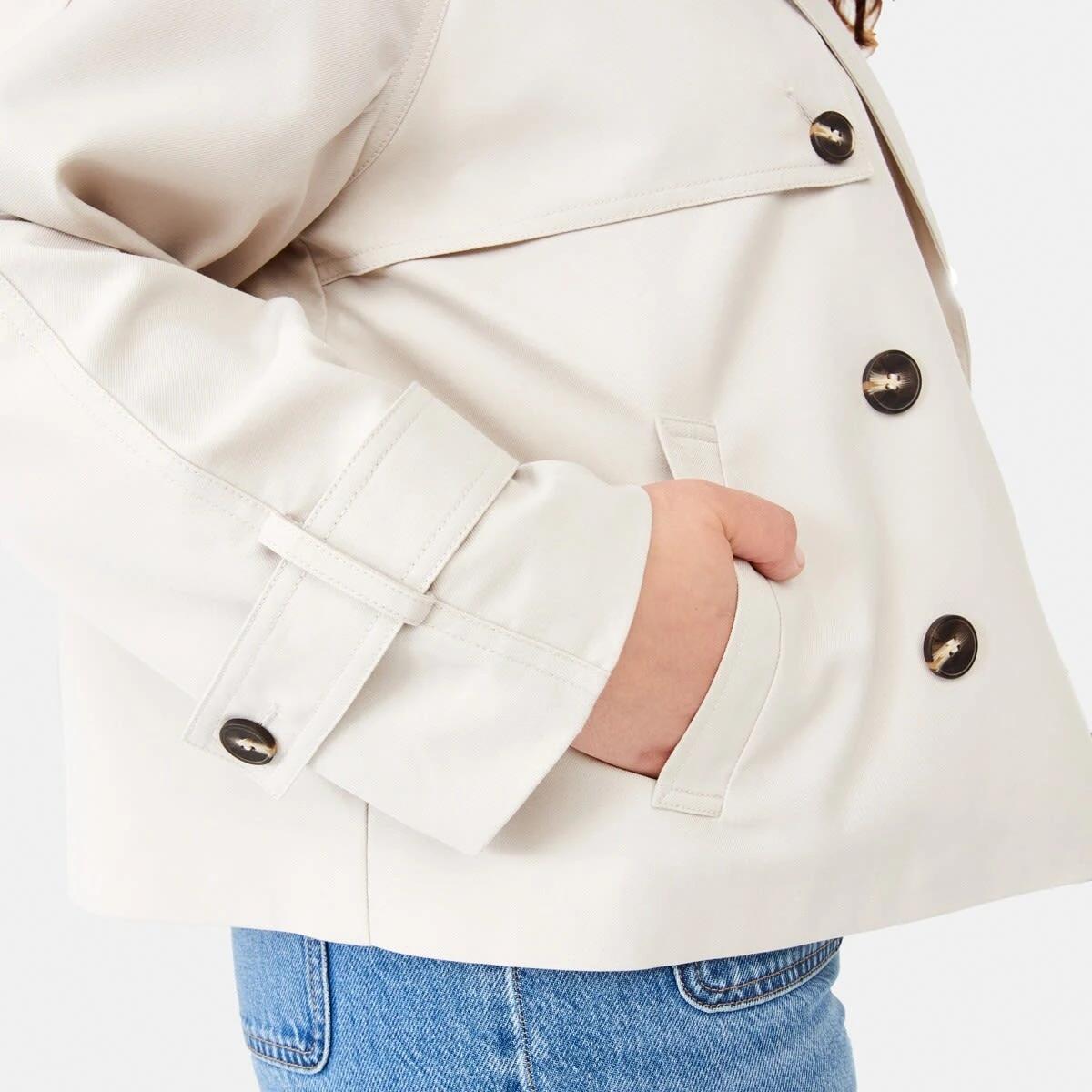 8 Crop Trench Coat Ecru, 8 of 10