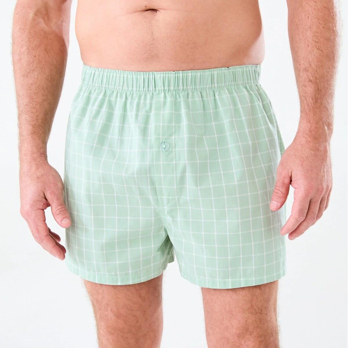 2 3 Pack Alpha Classic Woven Boxers STRIPE CHECKS, 2 of 7