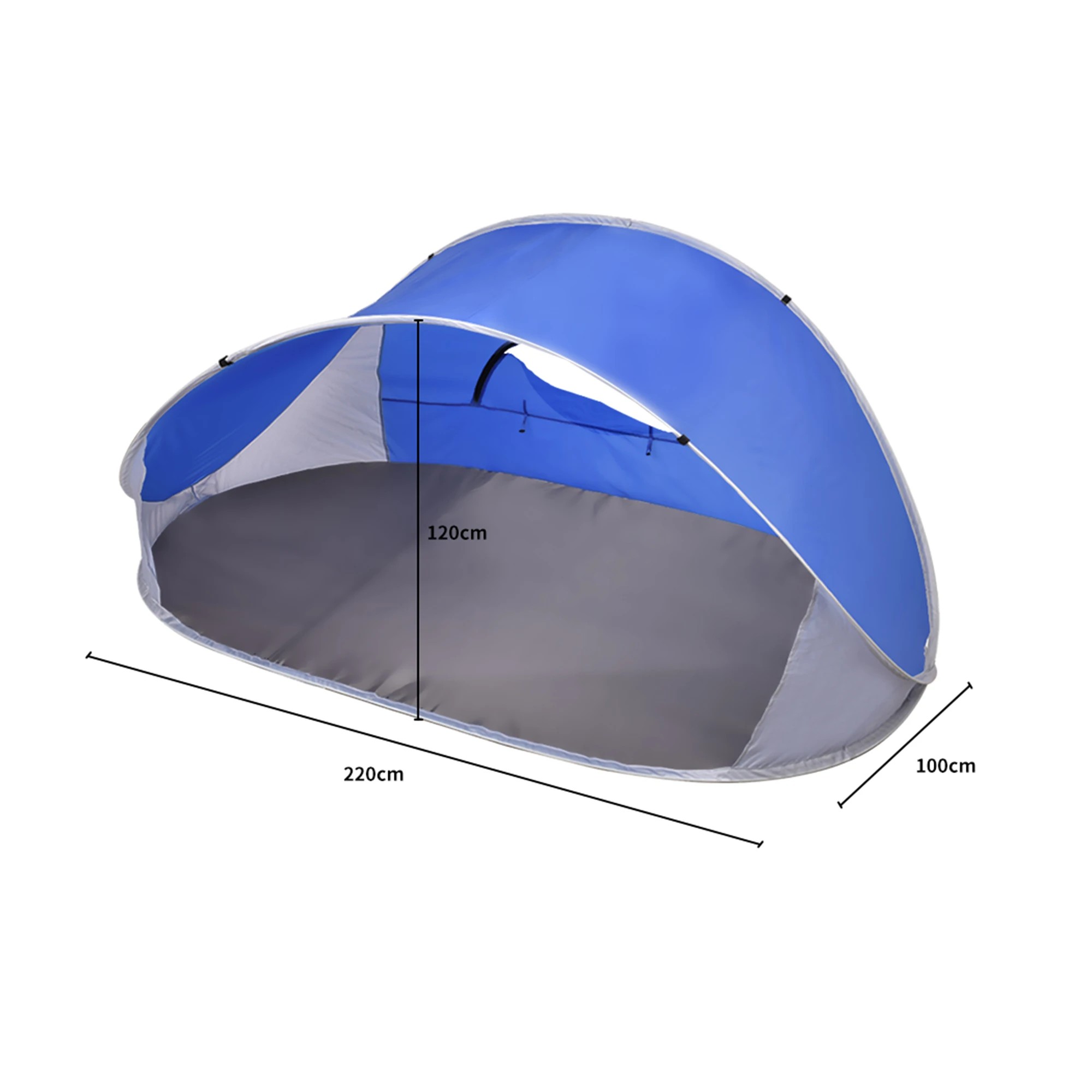 3 Mountview 4 Person Family Size Pop Up Camping Tent Beach Shelter In Colour - Blue, 3 of 6