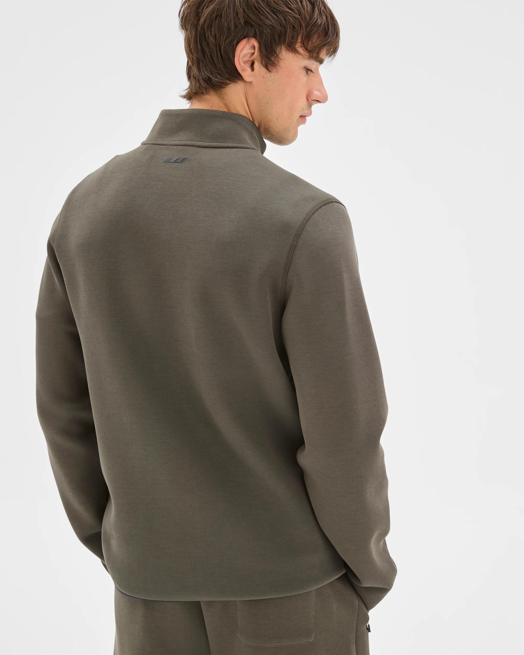 6 Target Active Active Australian Cotton Blend Tech Quarter Zip Jumper KHAKI, 6 of 6