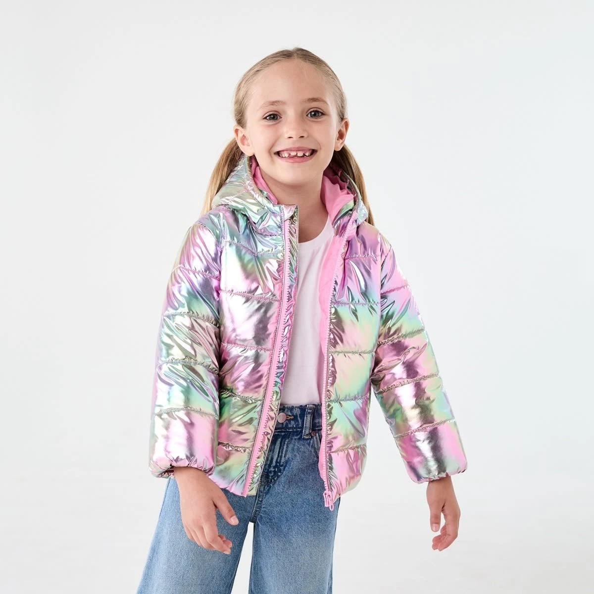 1 Metallic Puffer Jacket Metallic, 1 of 10