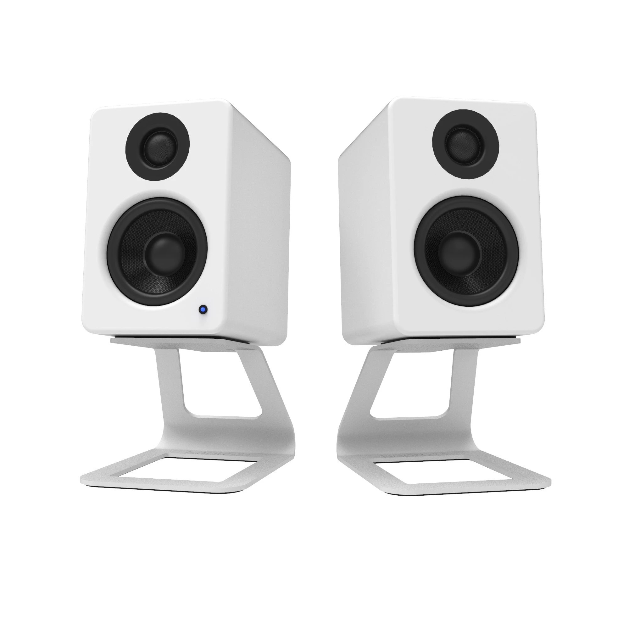6 Kanto SE2W Elevated Desktop Speaker Stands for Small Speakers - Pair, White - White, 6 of 7