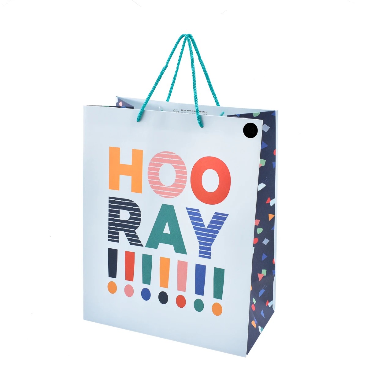 1 Hallmark Large Colourful Hoo Ray Gift Bag, 1 of 3