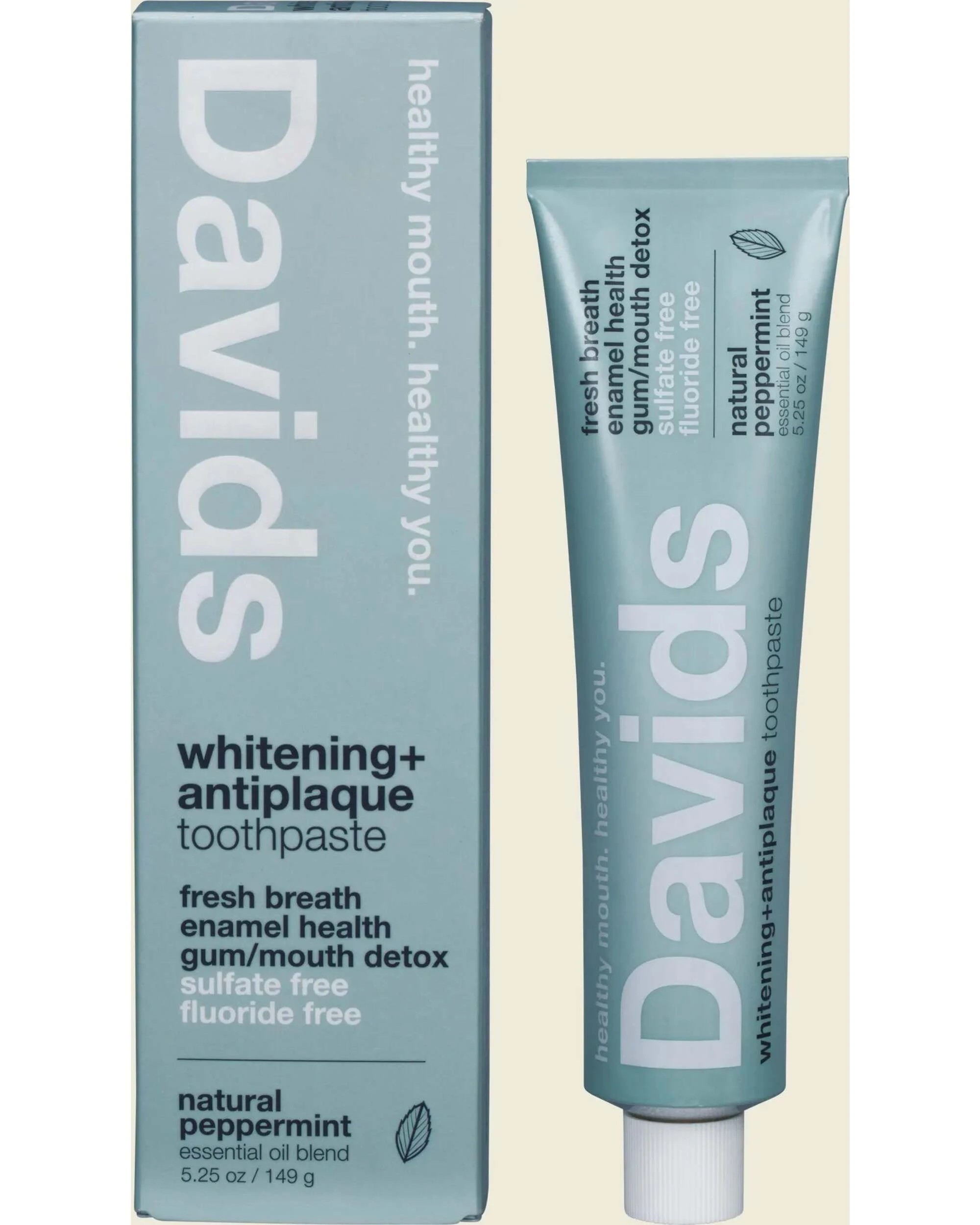 1 Davids Hydroxi Toothpaste Whitening & Antiplaque Peppermint 149g, 1 of 3