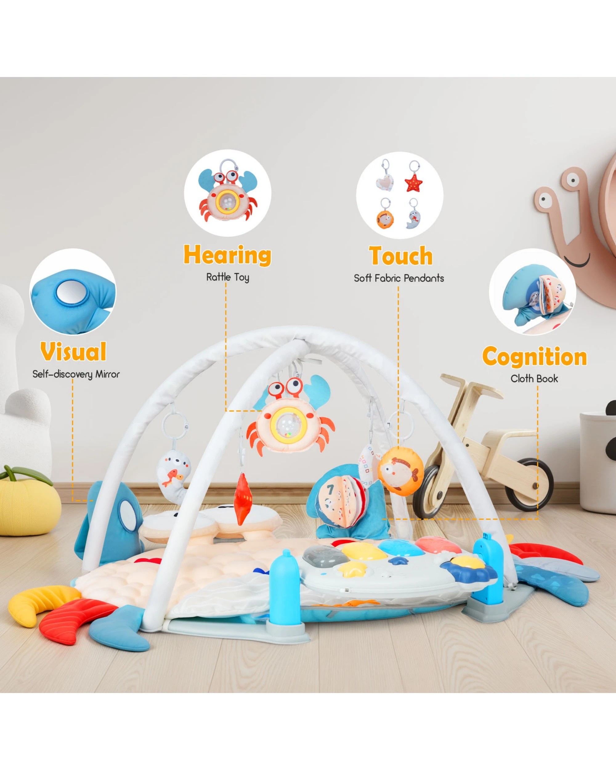 7 Advwin 4 in 1 Kids Activity Gym Mat, 7 of 10