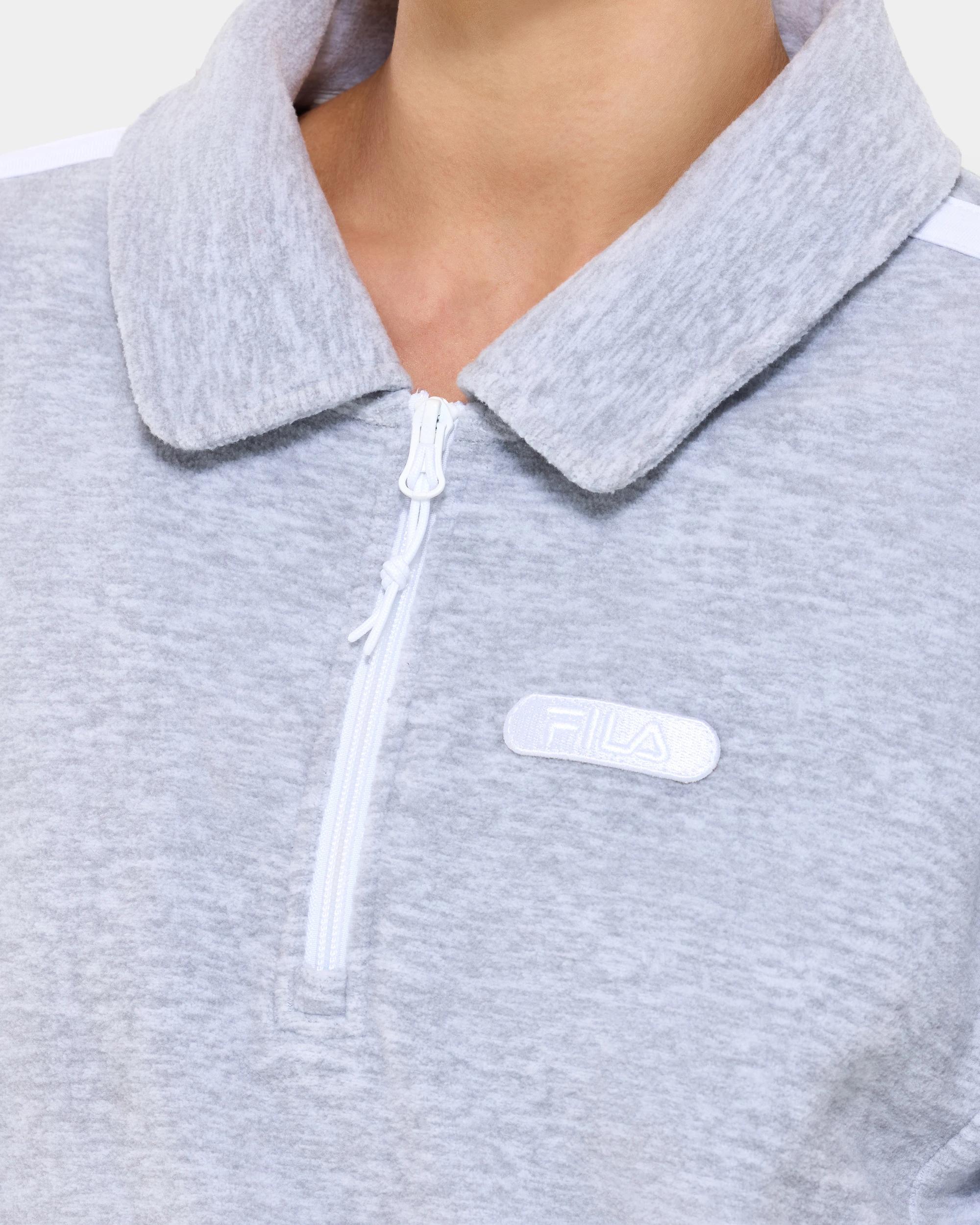 5 Fila Victoria Polar Fleece Quarter‑Zip Jumper GREY MARLE, 5 of 7