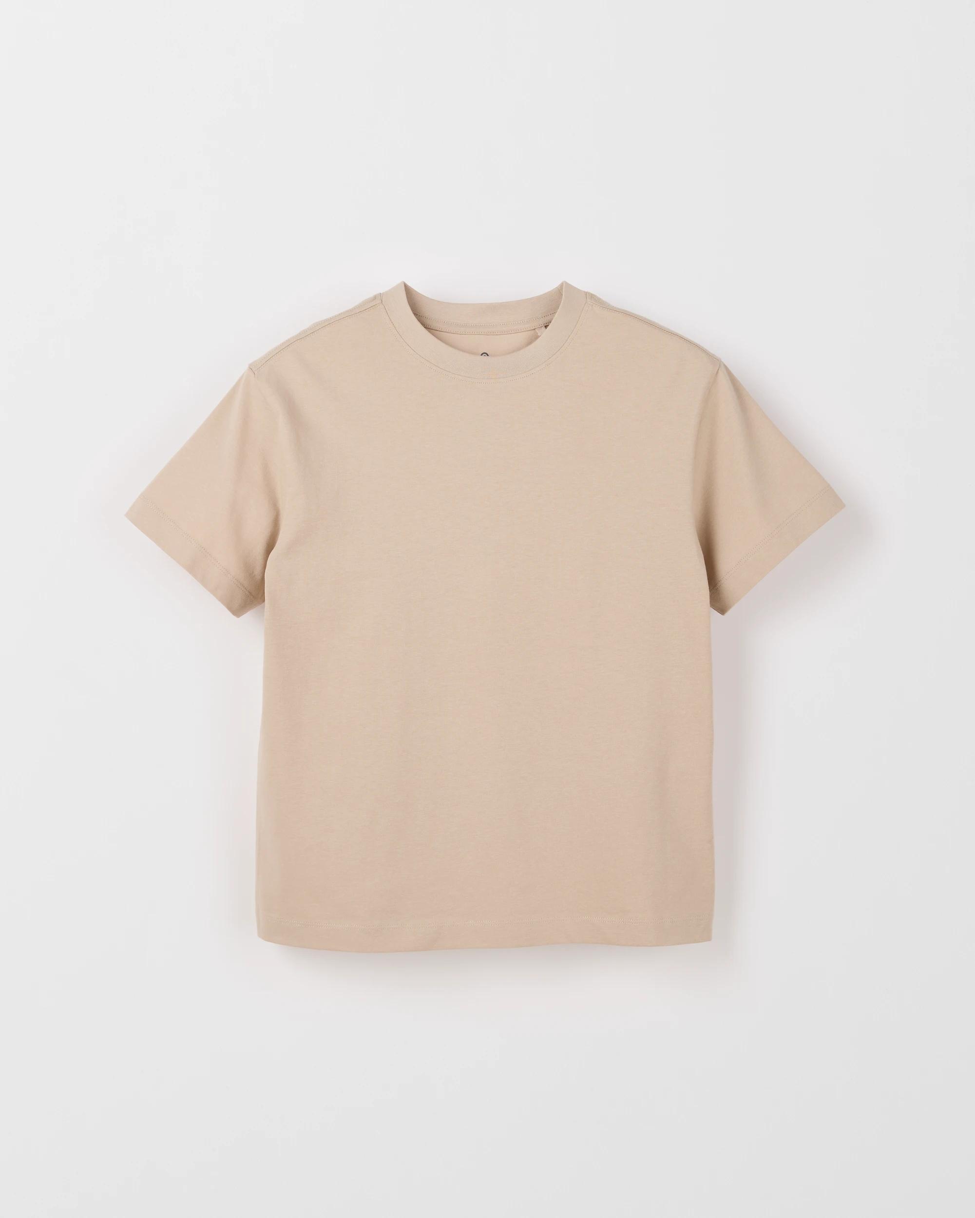 3 Target Kids Australian Cotton 2 Pack T-Shirts TAN/CHARCOAL MARLE, 3 of 4