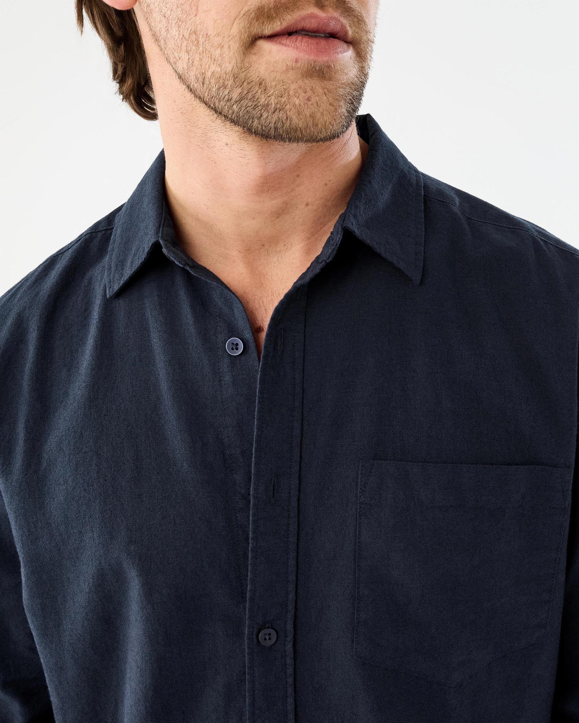 6 Long Sleeve Cotton Linen Shirt Sky Cptn, 6 of 9