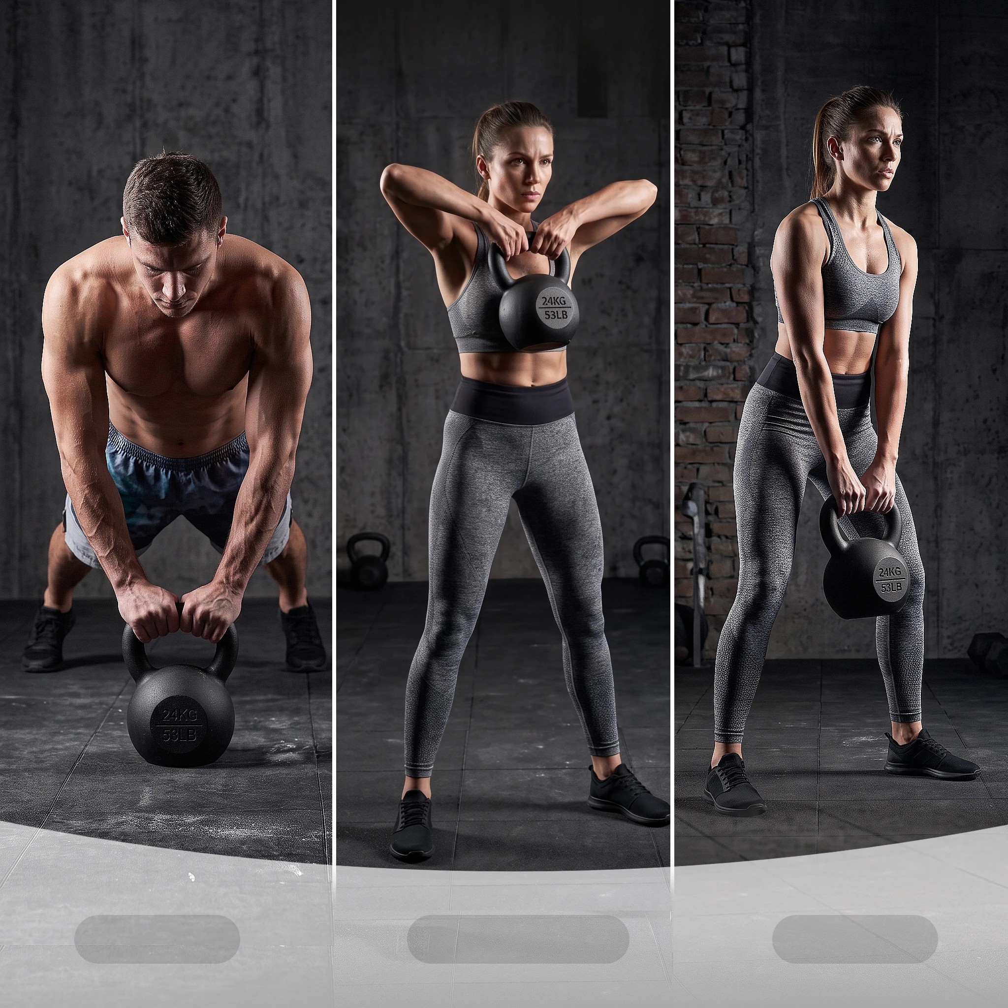 7 Everfit 24kg Cast Iron Kettlebell Powder Coating Flat Bottom Home Gym - Black, 7 of 8