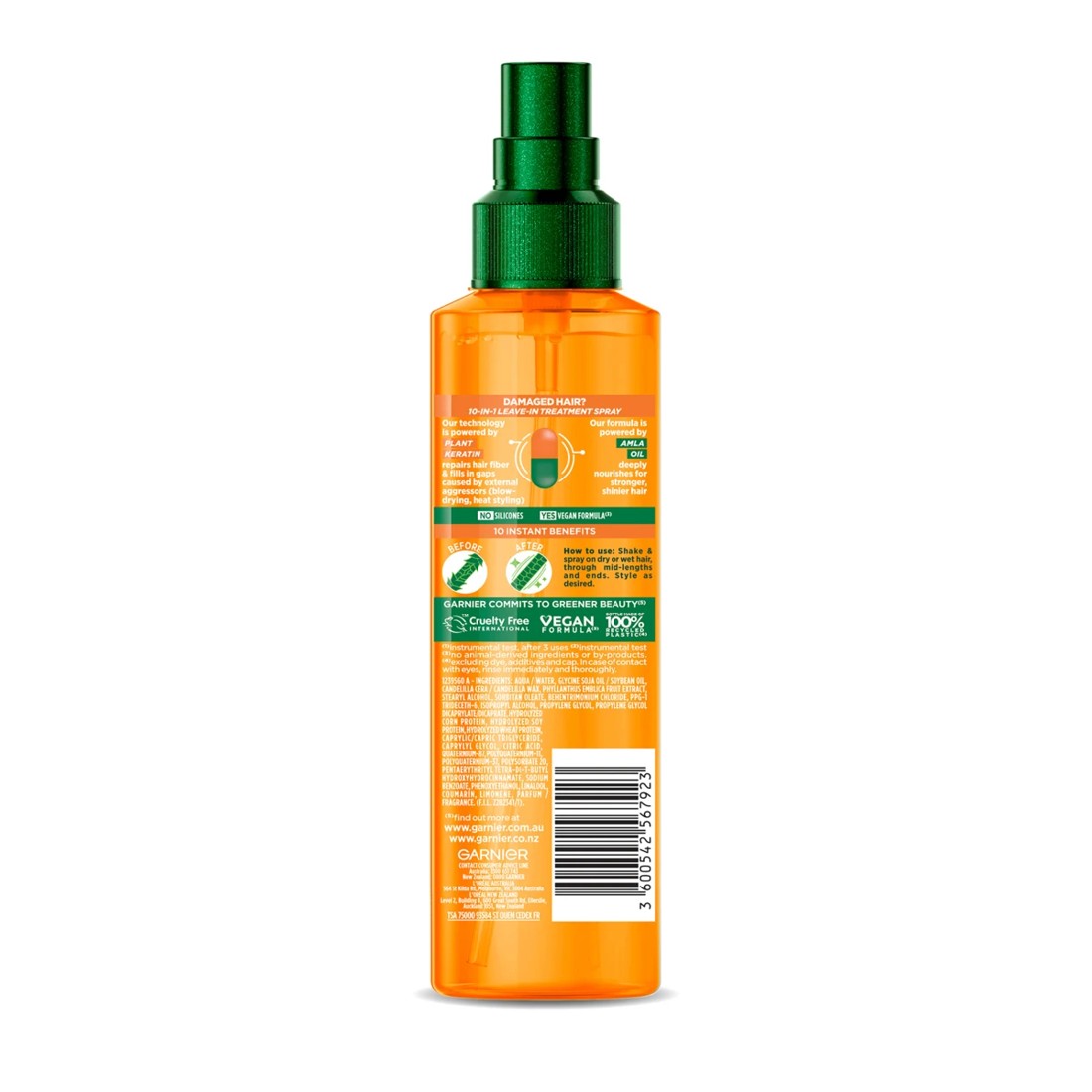 2 Garnier Fructis 10-in-1 Leave-In Damage Eraser Spray 150ml - Marula Oil and 2 Percent Keratin Repair Complex, 2 of 9