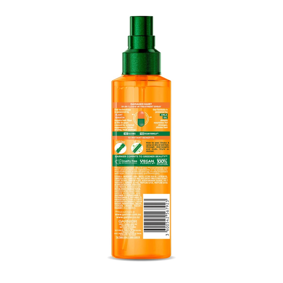 2 Garnier Fructis 10-in-1 Leave-In Damage Eraser Spray 150ml - Marula Oil and 2 Percent Keratin Repair Complex, 2 of 9