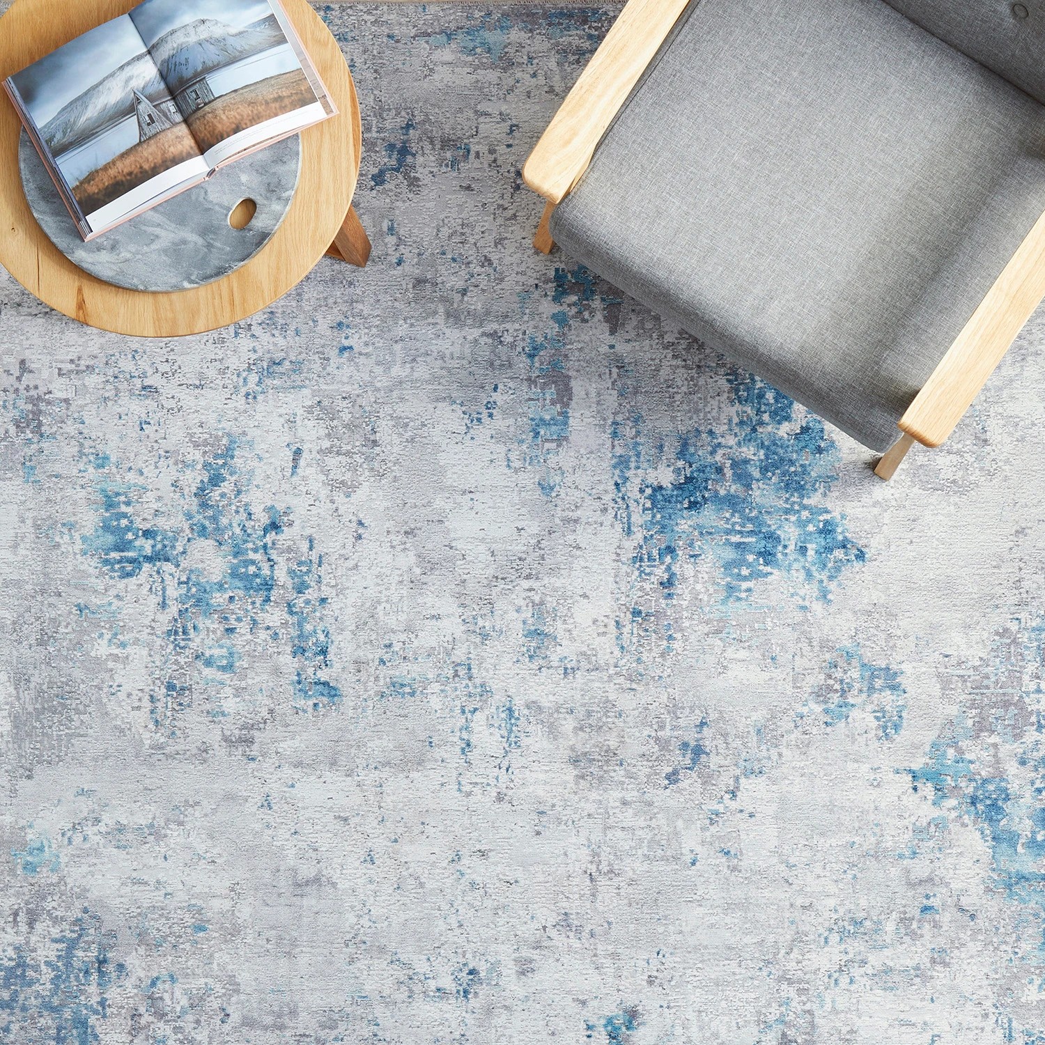 1 Common Ground Rugs Bazaar 132 140x70cm - Small Power Loomed Floor Rug - Blue, 1 of 9