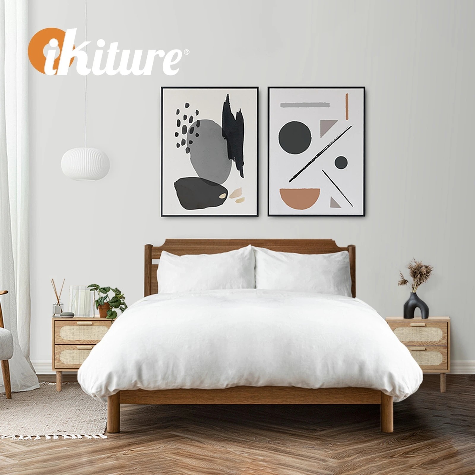 5 Oikiture Bedside Table Drawers Side End Tables Storage Nightstand
 - Natural, 5 of 10