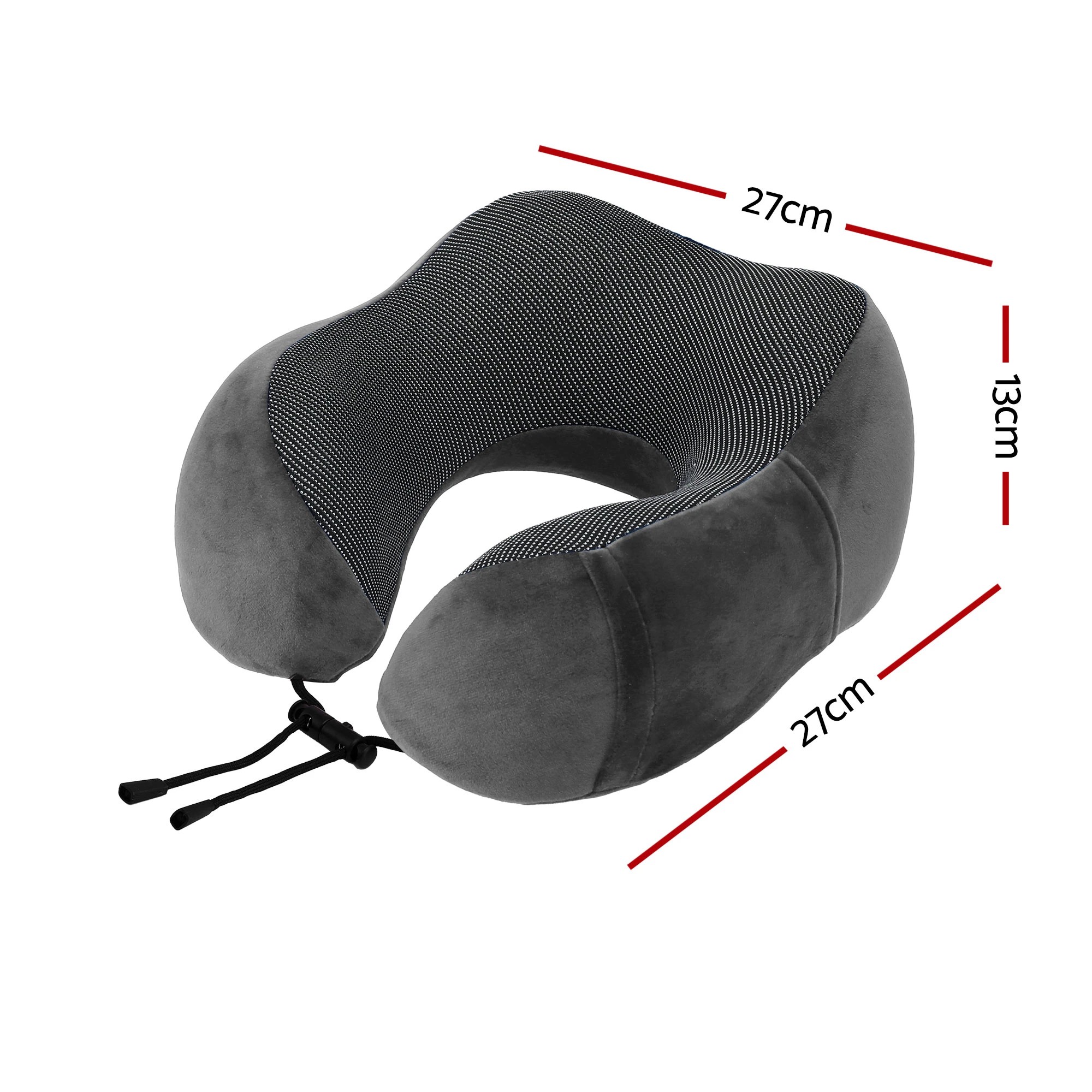 2 Wanderlite Travel Pillow for Airplanes Memory Foam Neck Pillows with Storage Bag - Grey, 2 of 5