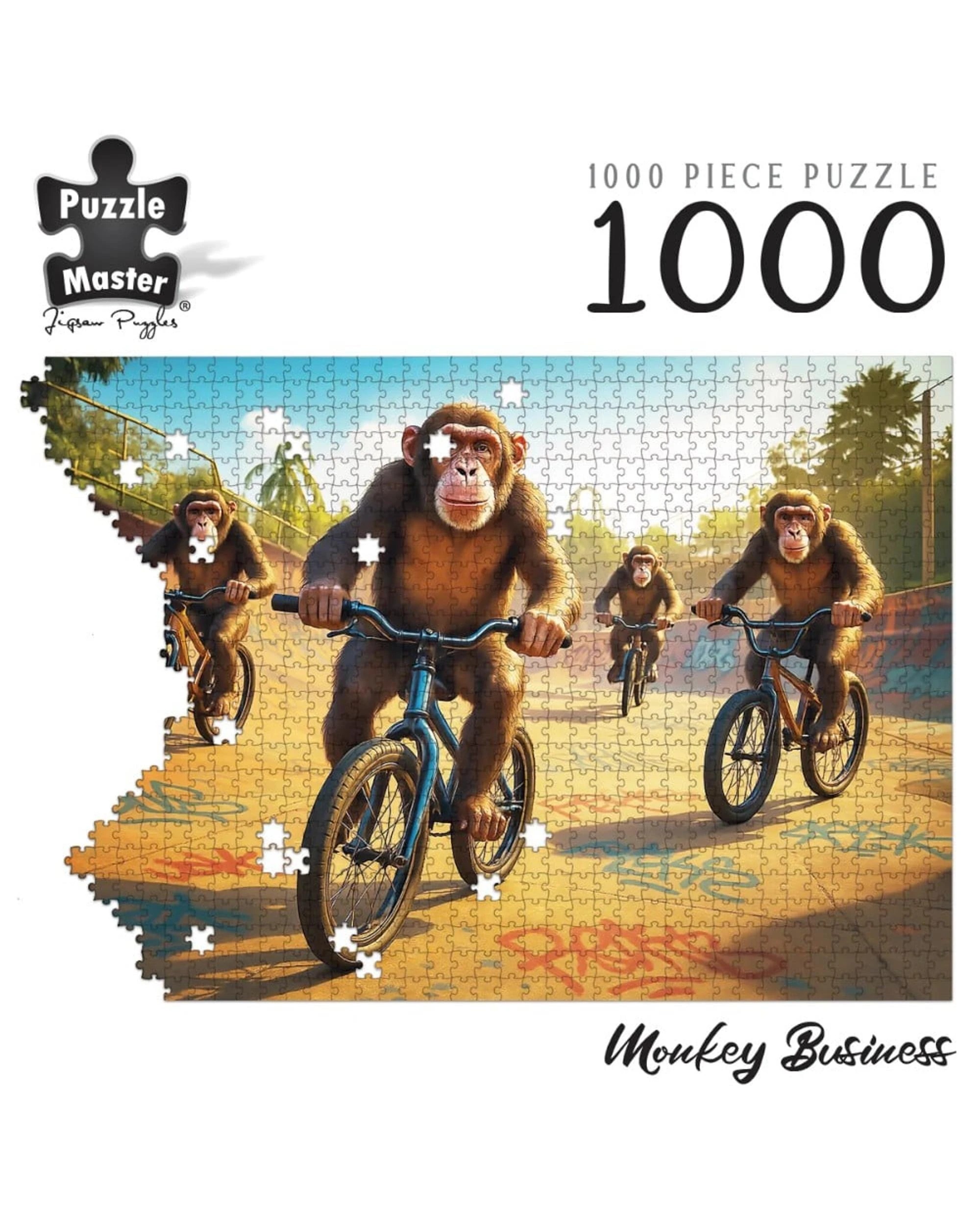 3 Puzzle Master Monkey Business AR Edition 1000 Piece Jigsaw Puzzle, 3 of 9