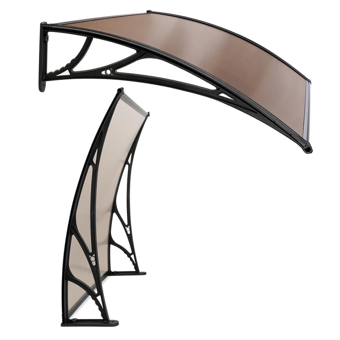3 Instahut Window Awning Door Canopy 1m x 4m Brown Sheet  Plastic - Multi, 3 of 7