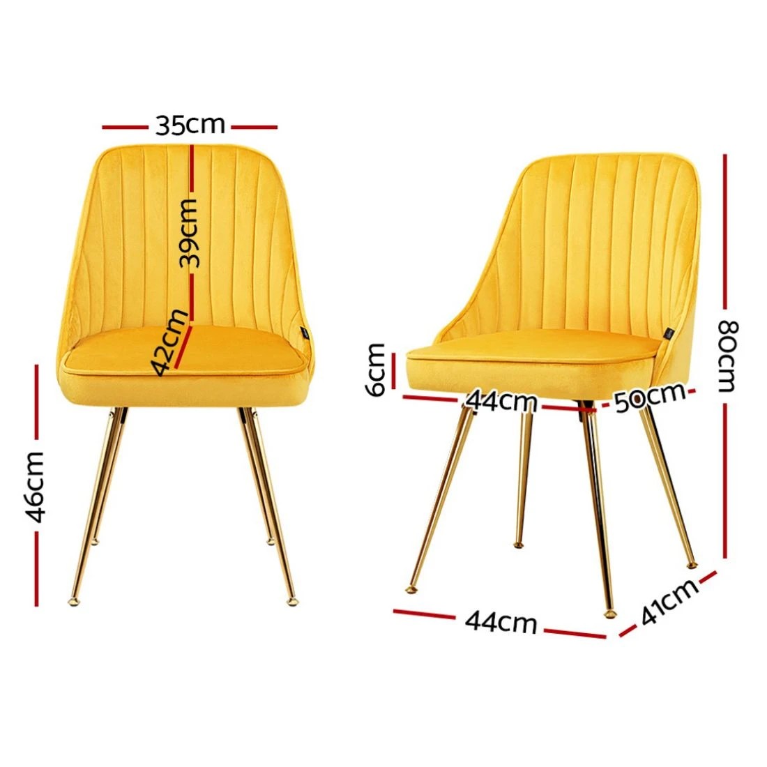 3 Artiss Dining Chairs Set Of 2
 - Yellow, 3 of 7