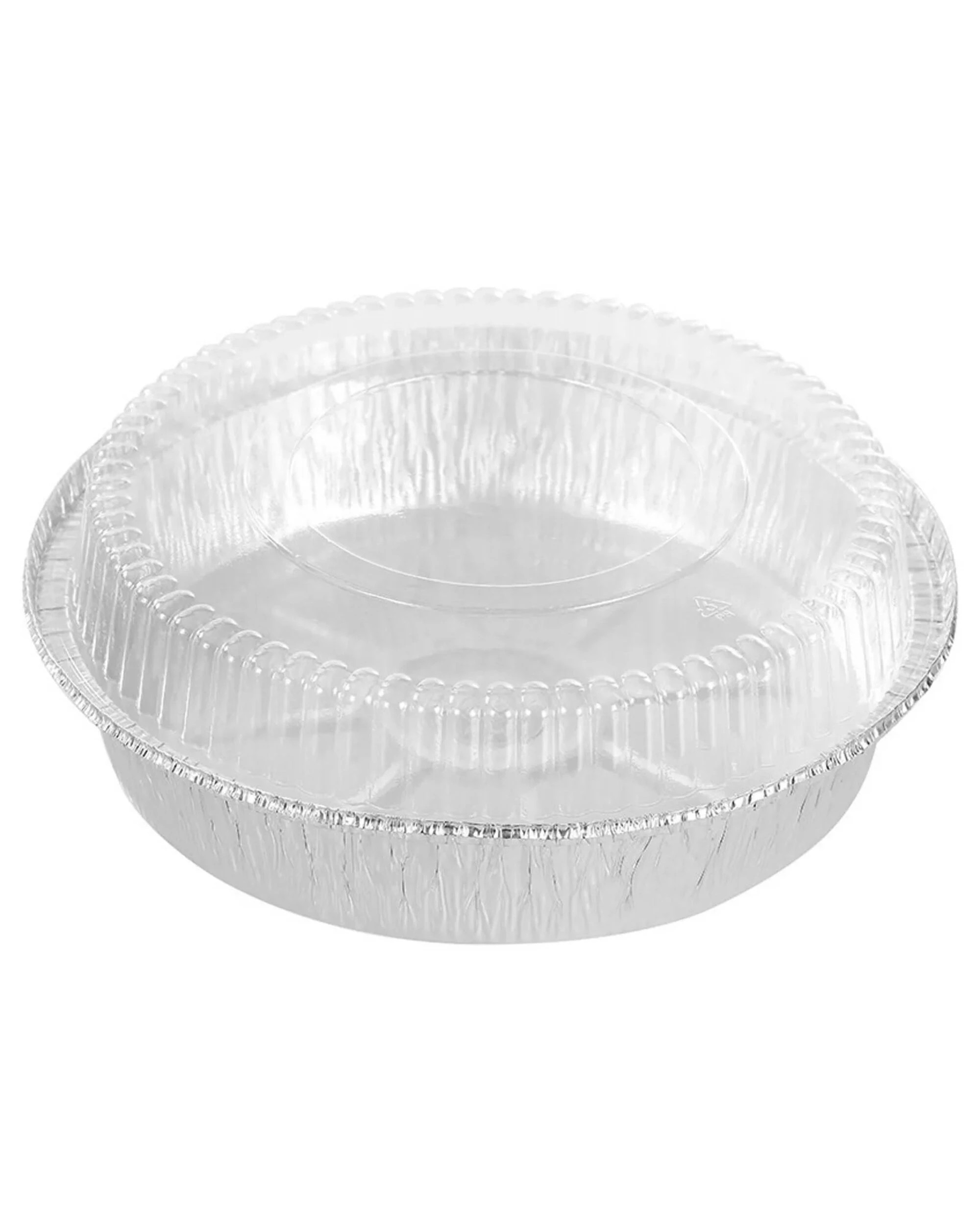 4 Lemon & Lime Round Foil Trays With Lids 23cm x 23cm x 4.5cm Pack of 8, 4 of 4
