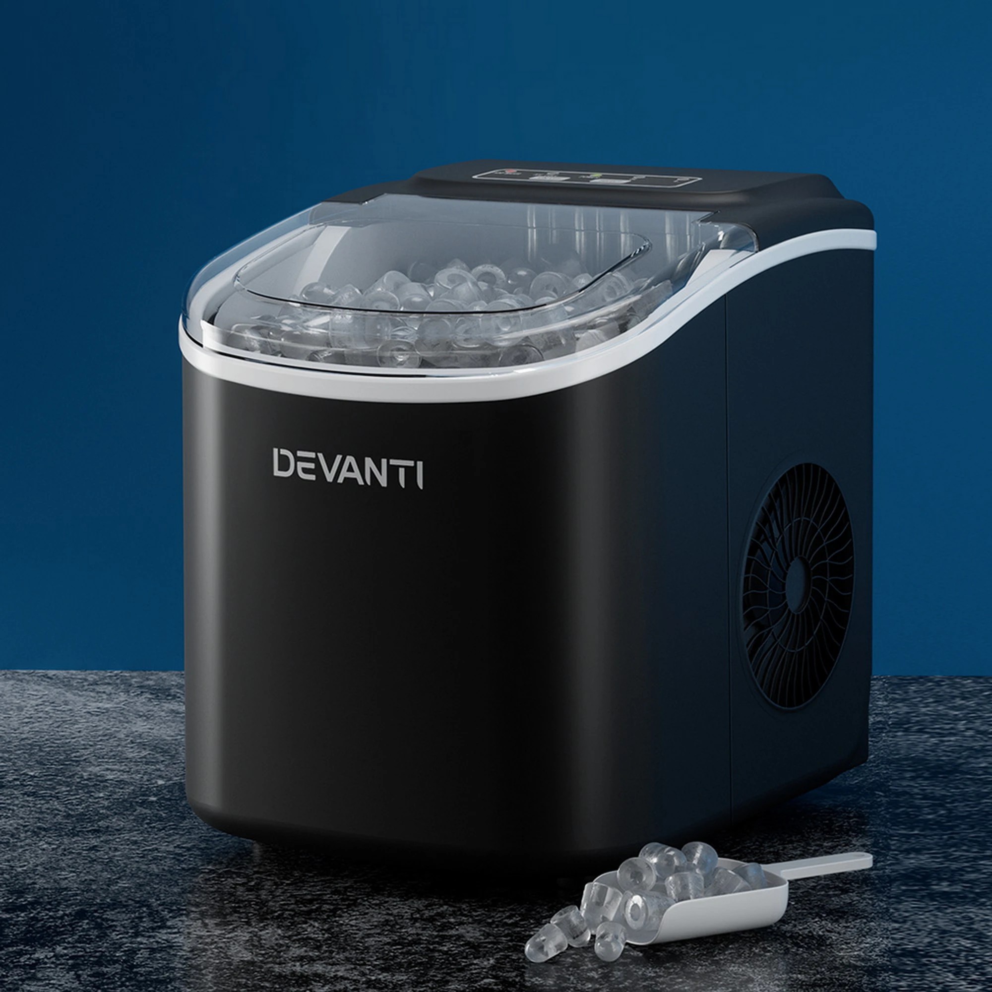 3 Devanti 12kg Ice Maker Machine w/Self Cleaning - Black, 3 of 7