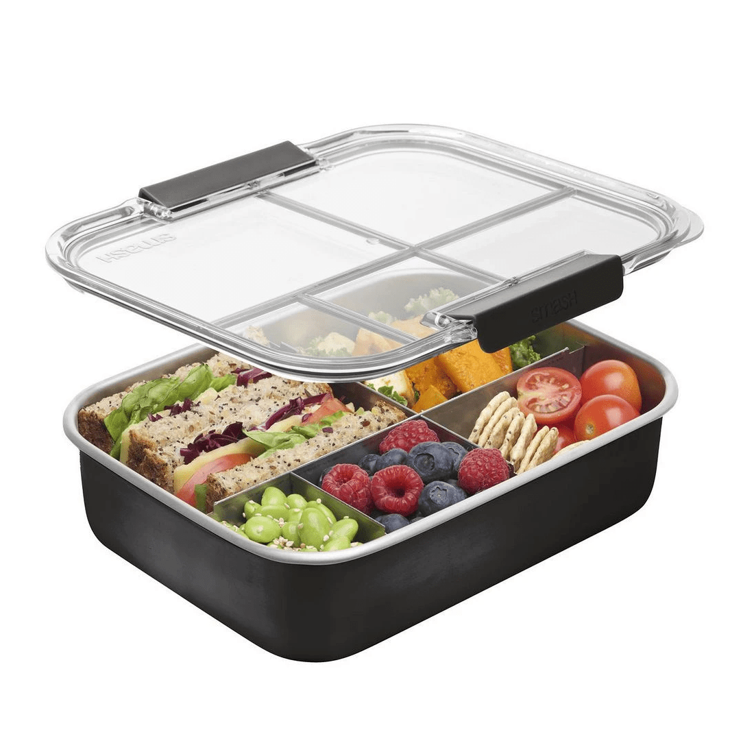3 Smash Blue Stainless Steel 5 Compartment Bento Box, 3 of 4