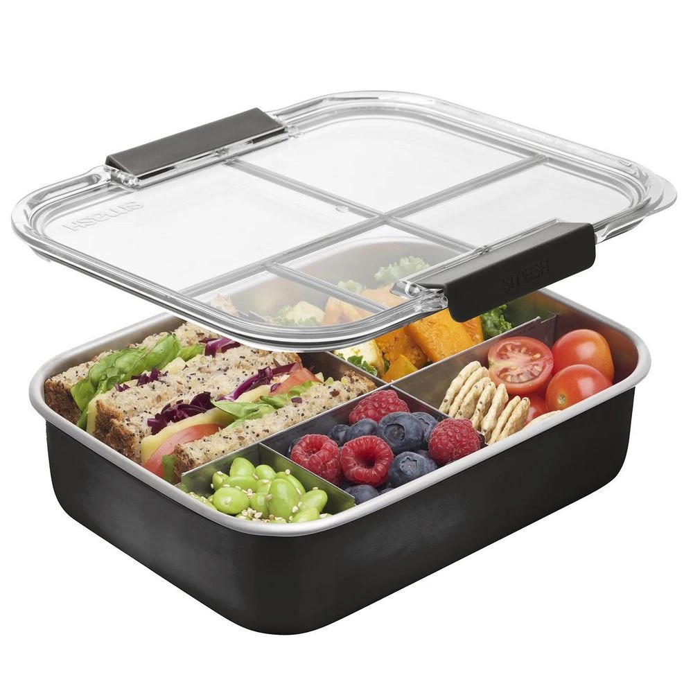 3 Smash Blue Stainless Steel 5 Compartment Bento Box, 3 of 4