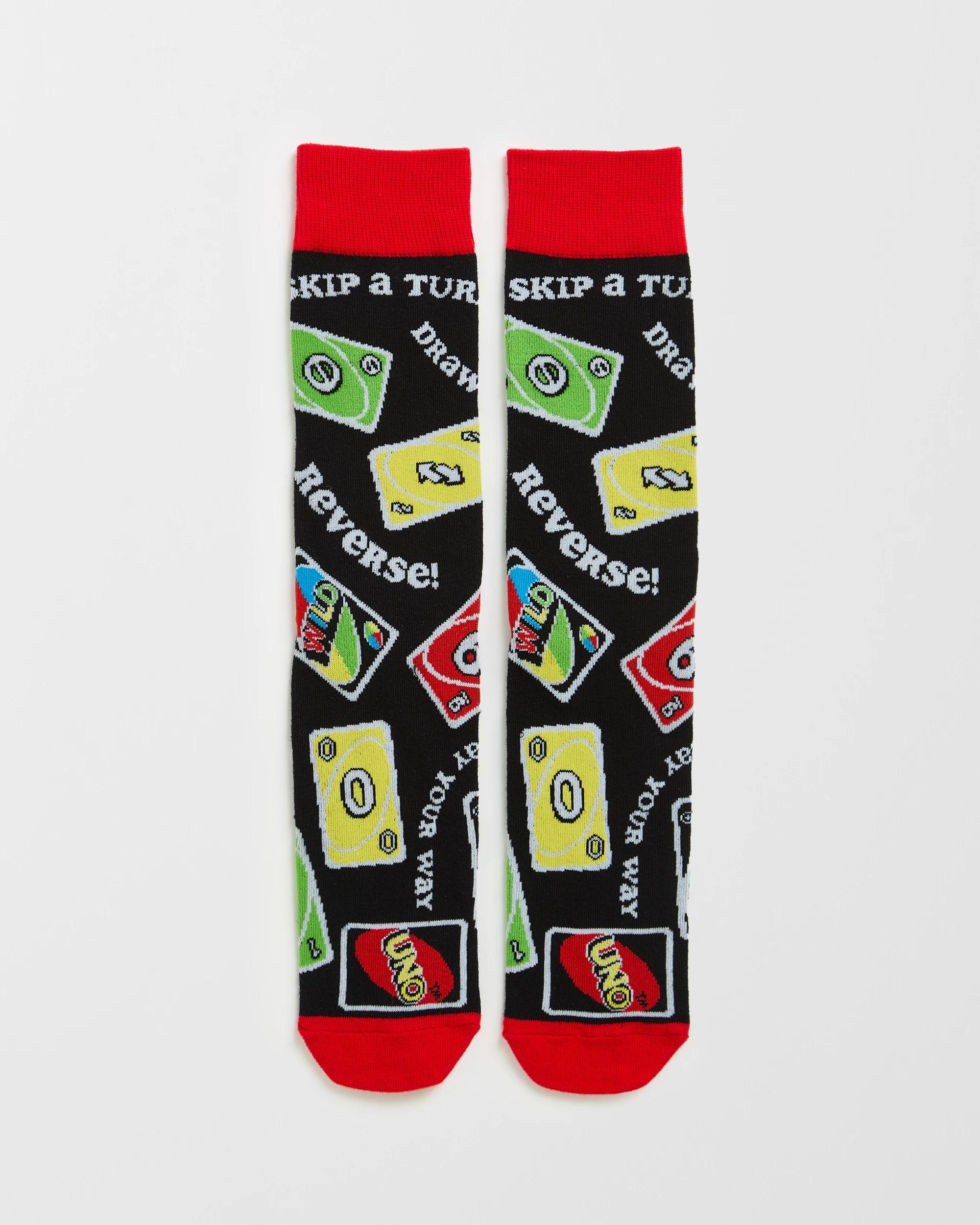 1 Swag Licensed Crew Socks - Uno BLACK, 1 of 3