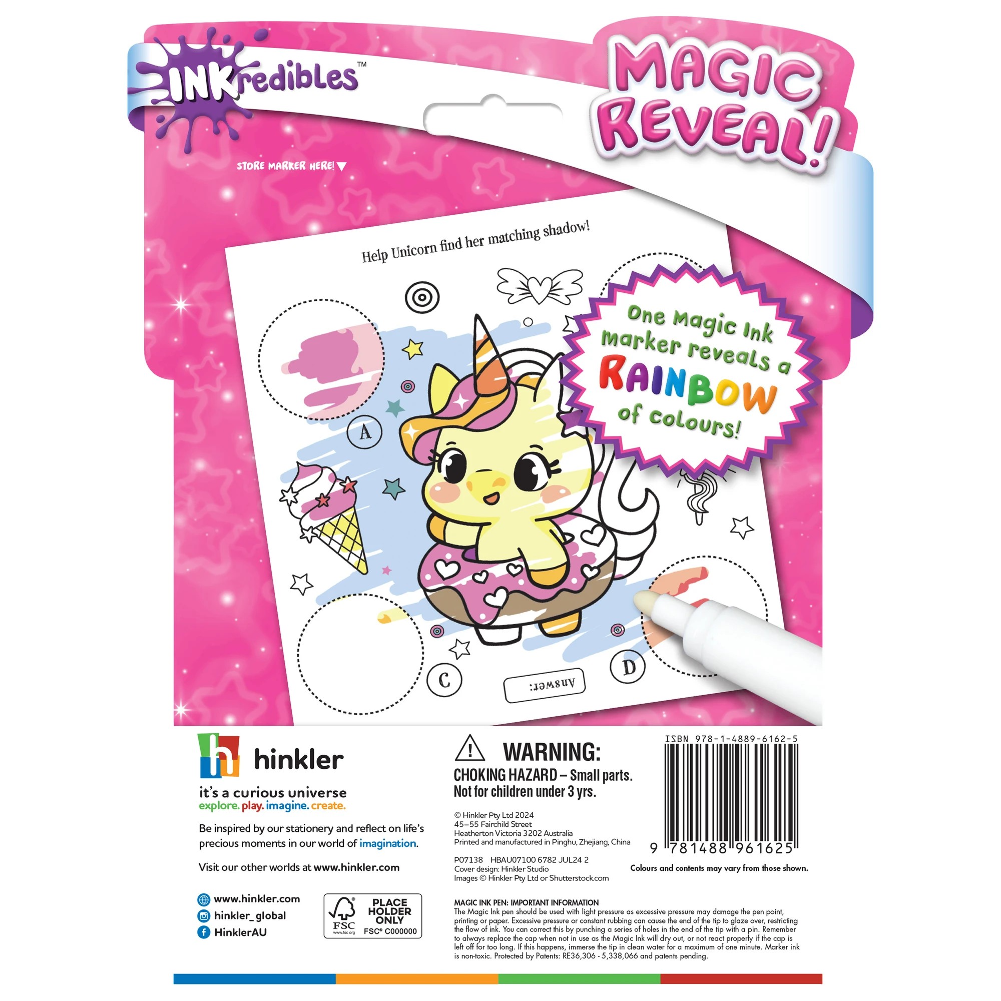 5 INKredibles Magic Reveal Unicorn Dreams Mess Free Magic Ink Pictures! - Book, 5 of 5