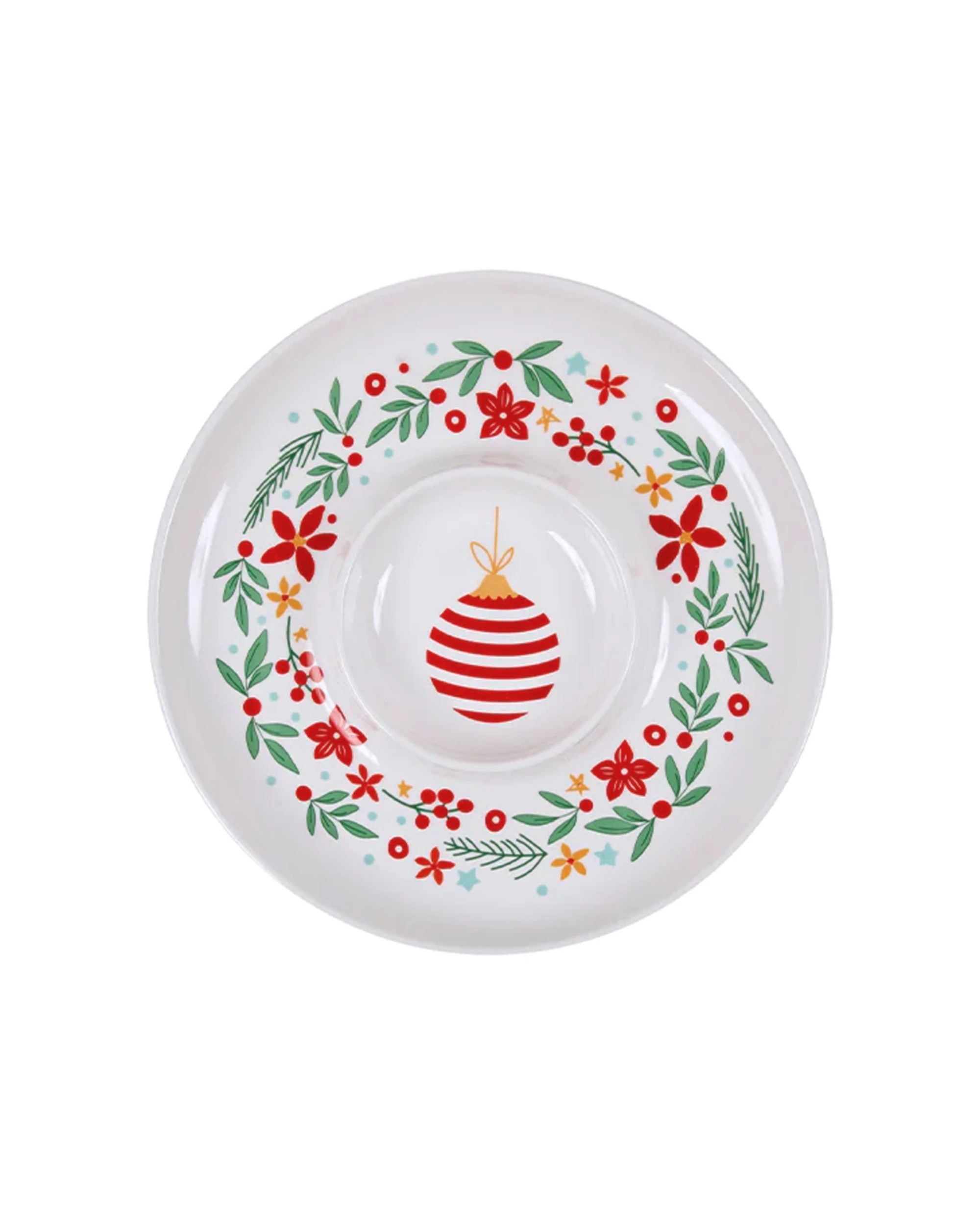 1 Ladelle Joyful Chip & Dip Serving & Entertaining Platter 30.8x30.8x3.2cm - Multi, 1 of 1