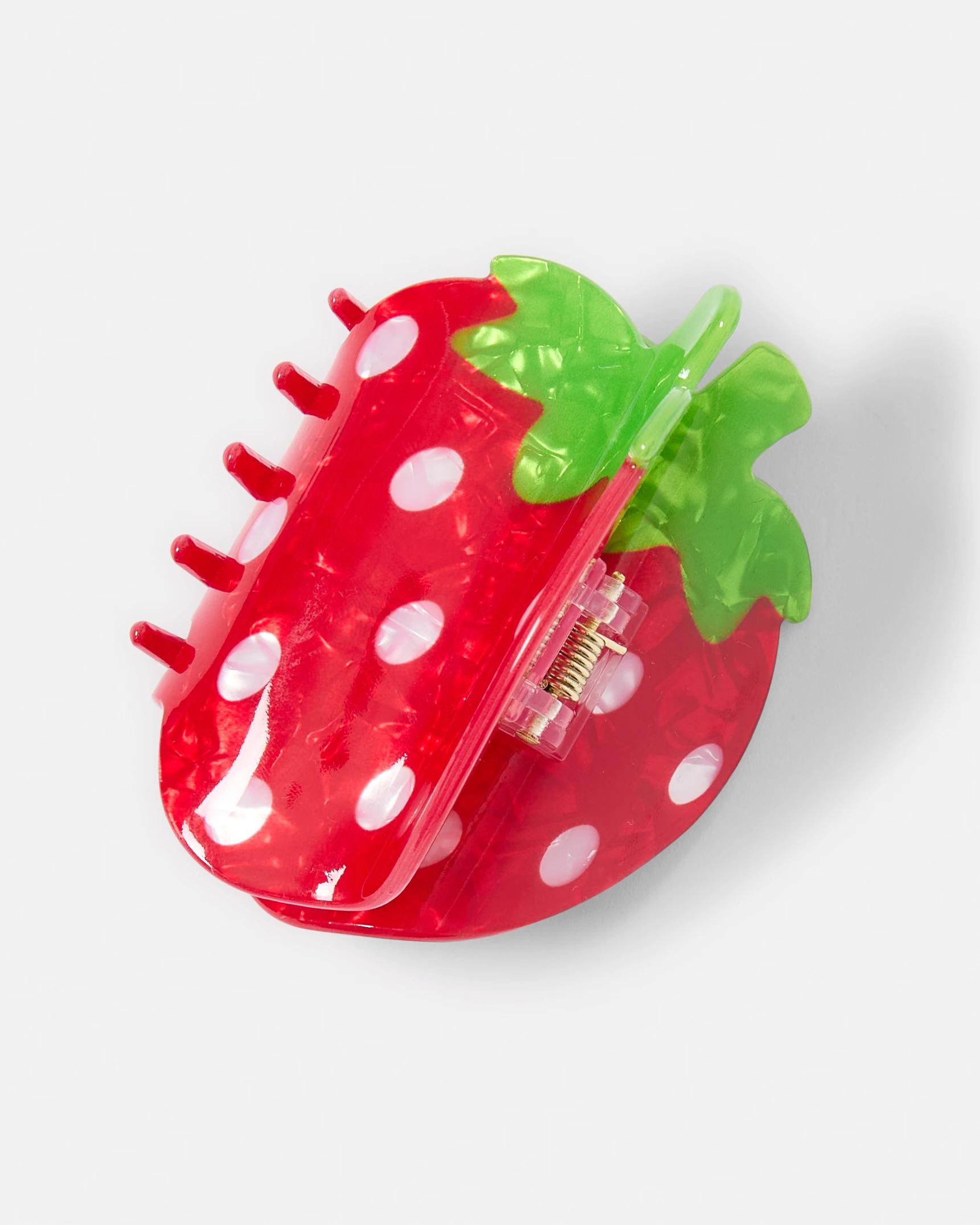 1 Red Strawberry Claw Hair Clip Red, 1 of 4