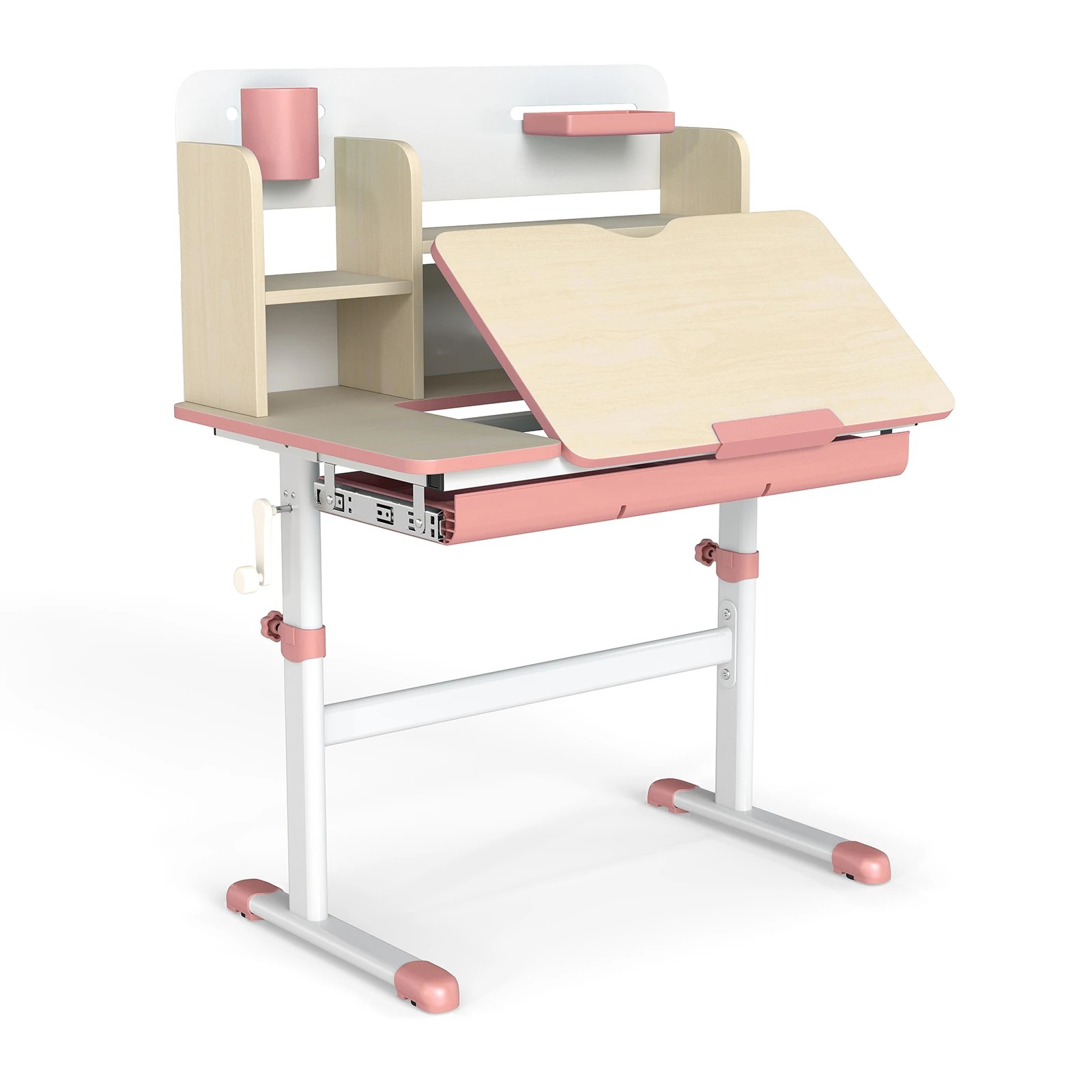 1 Costway Study Desk Height Adjustbale Table w/Tiltable Top, 1 of 5