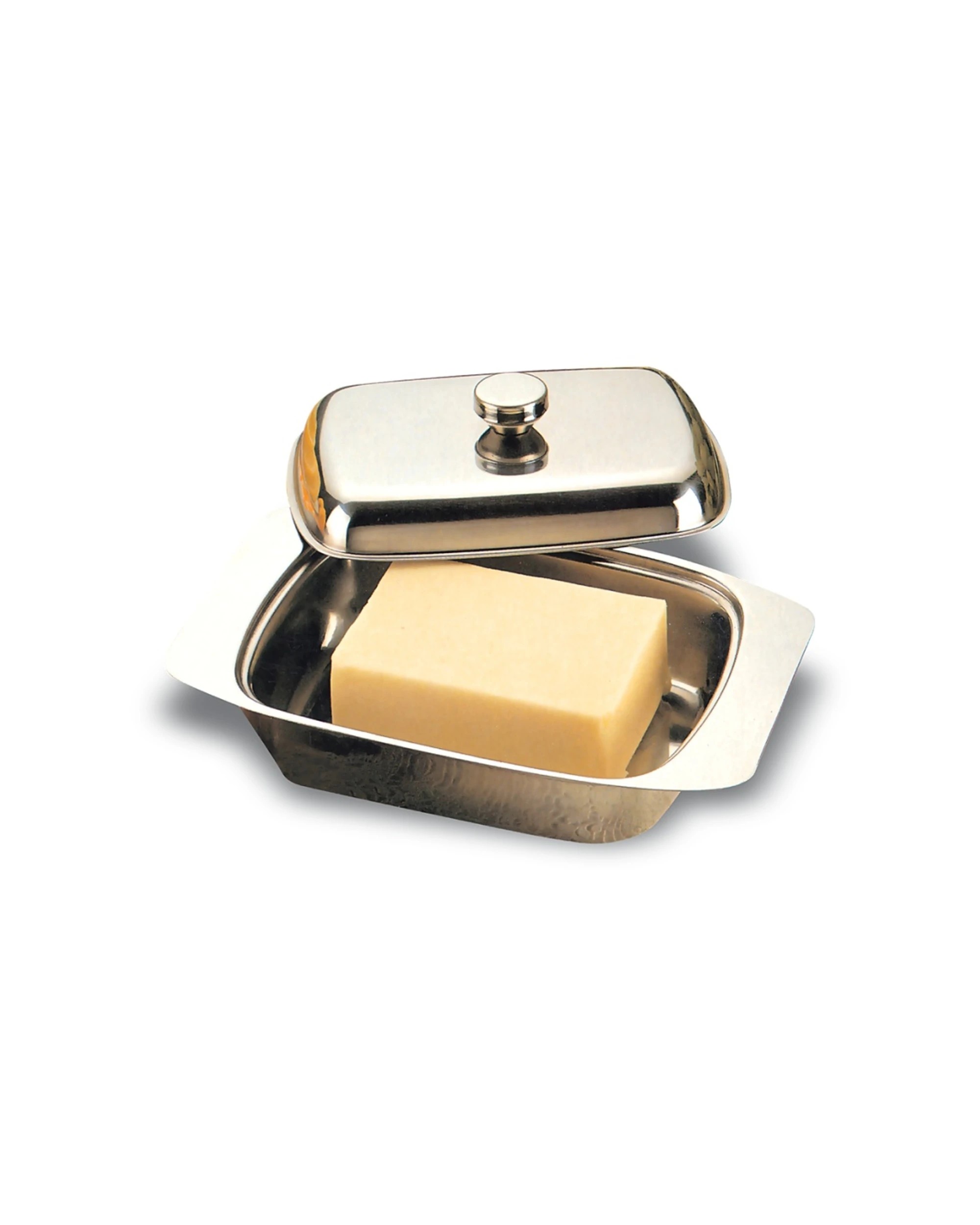2 Appetito Stainless Steel Butter Dish With Cover Polished Finish 19x12x4cm - Silver, 2 of 3
