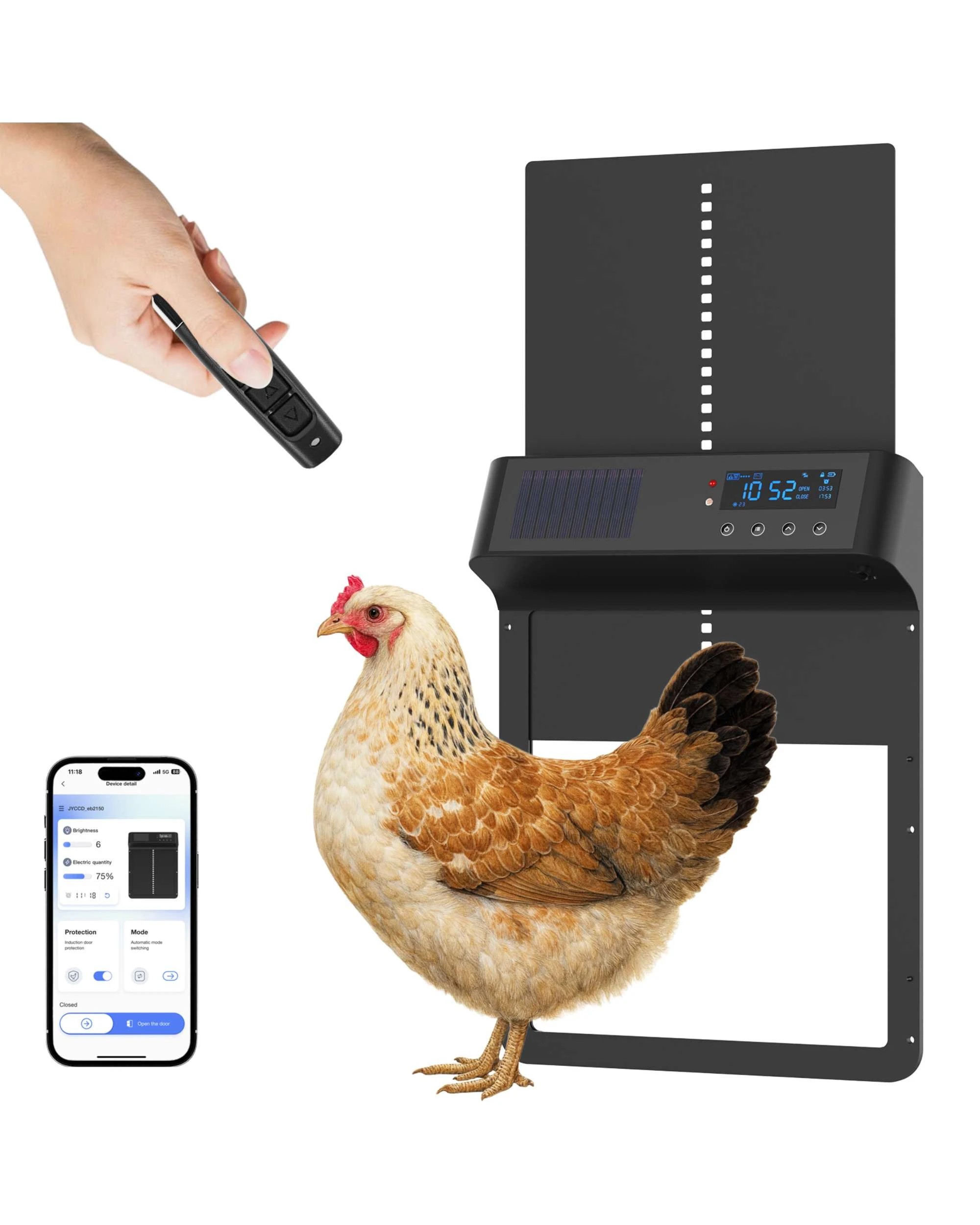 1 Advwin Automatic Chicken Coop Door APP Control Solar Power, 1 of 5
