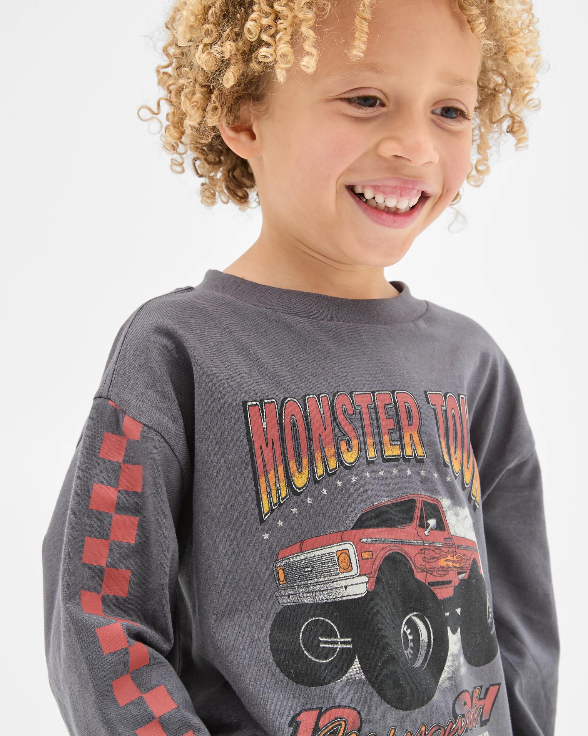 3 Target Kids Australian Cotton Long Sleeve T-Shirt CHARCOAL, 3 of 7