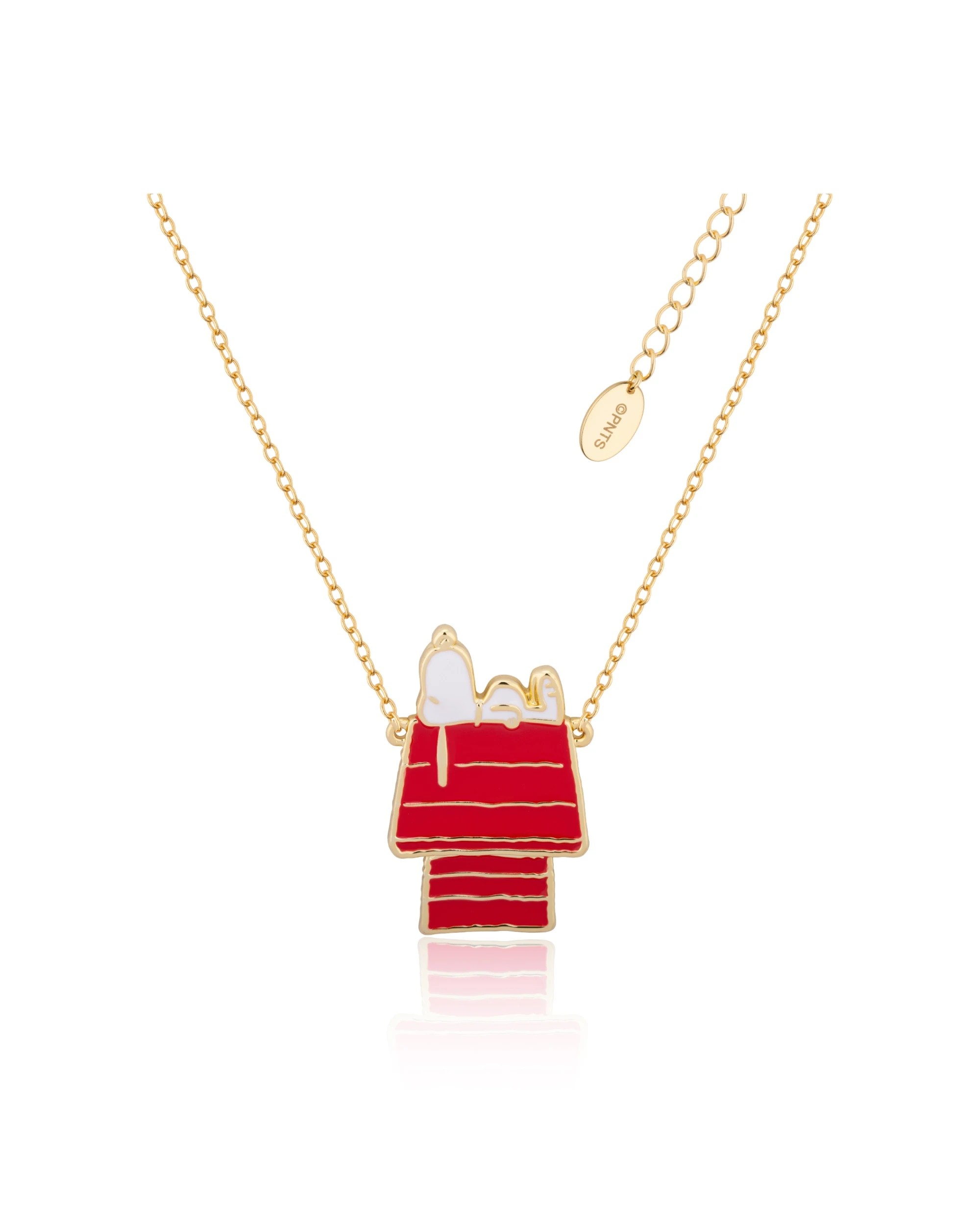 3 Couture Kingdom Peanuts Snoopy Dog House Stud Earrings & Necklace Jewellery - Gold, 3 of 4