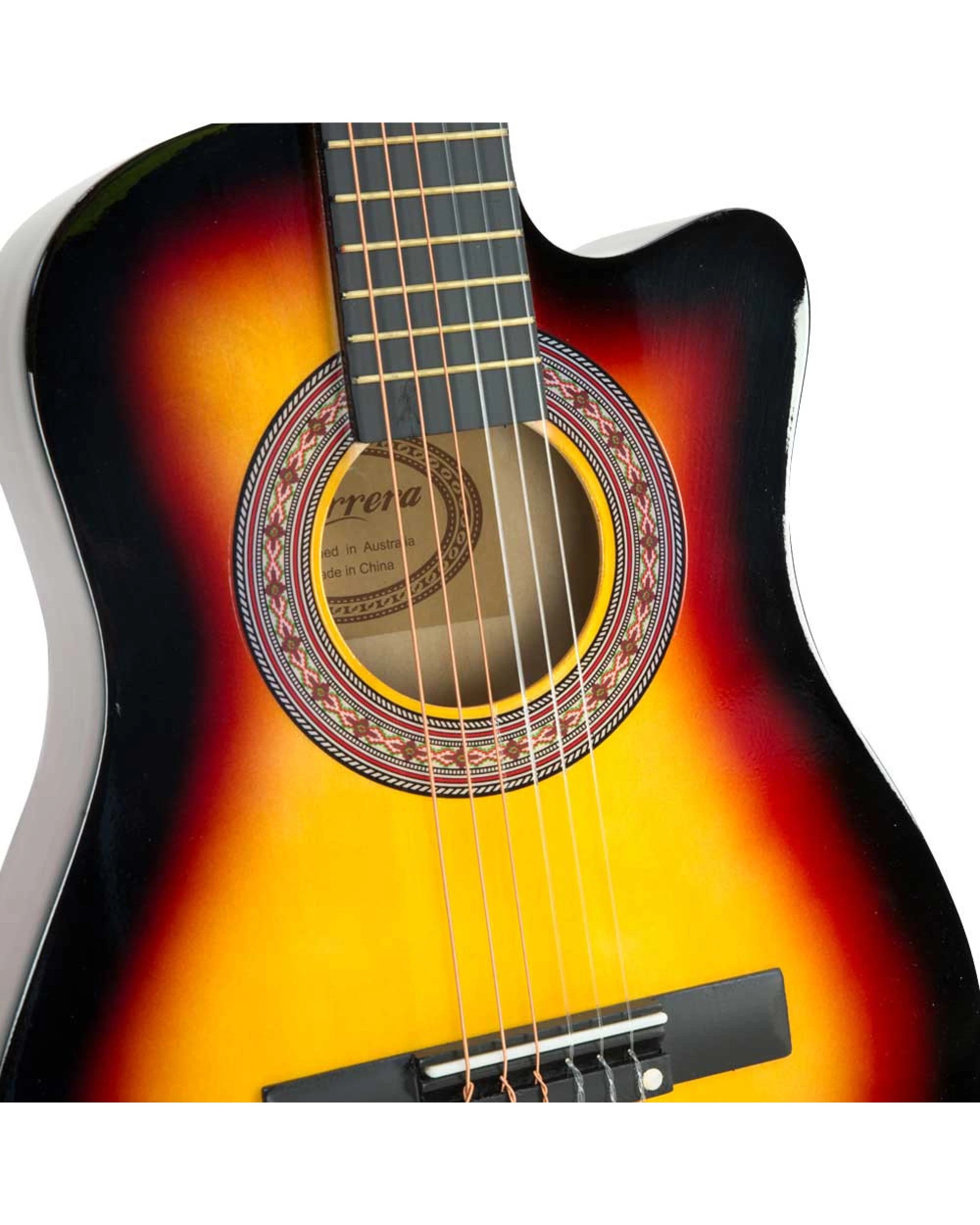 4 Karrera Childrens Acoustic Cutaway Wooden Strings Guitar Ideal Kids Gift Half Size Musical Instrument, 4 of 5