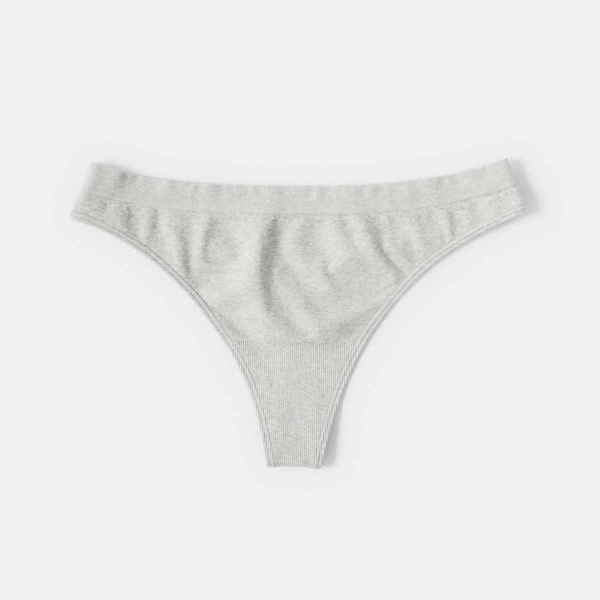 4 Ultra Smooth Seamfree G-String Briefs SILVER MARLE, 4 of 6