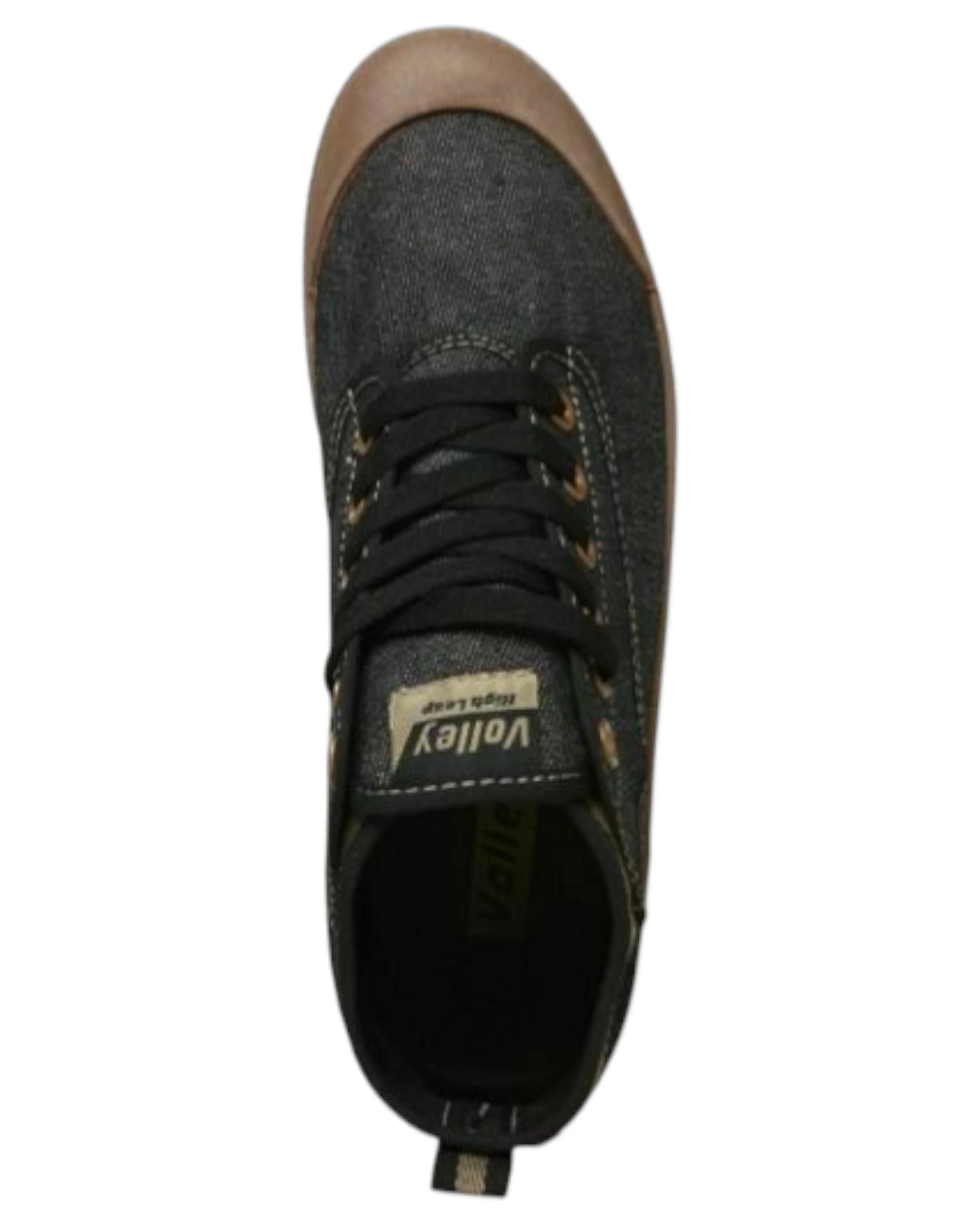 3 Volley Mens Hi Leap Black Denim Gum International s Casual Canvas Shoes BLACK DENIM/GUM, 3 of 3
