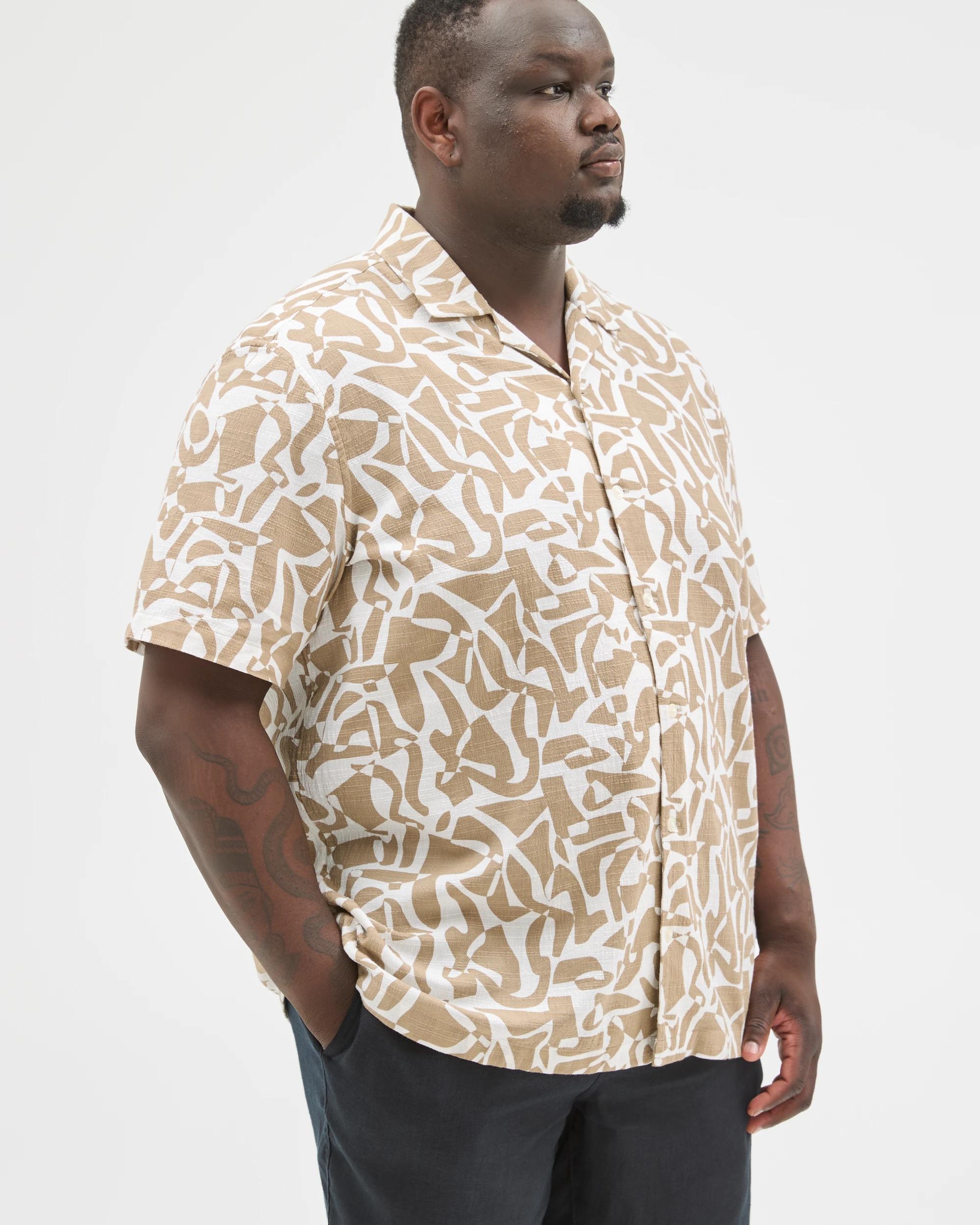 6 Target Man Plus Plus Size Australian Cotton Print Shirt NEUTRAL PRINT, 6 of 7