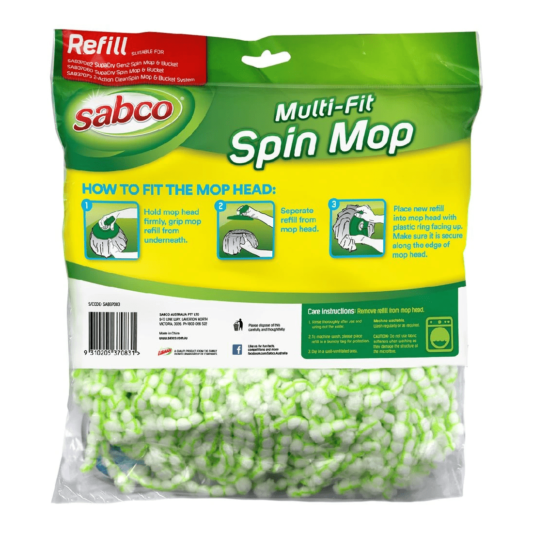 3 Sabco Muti-Fit Spin Mop Refill, 3 of 3